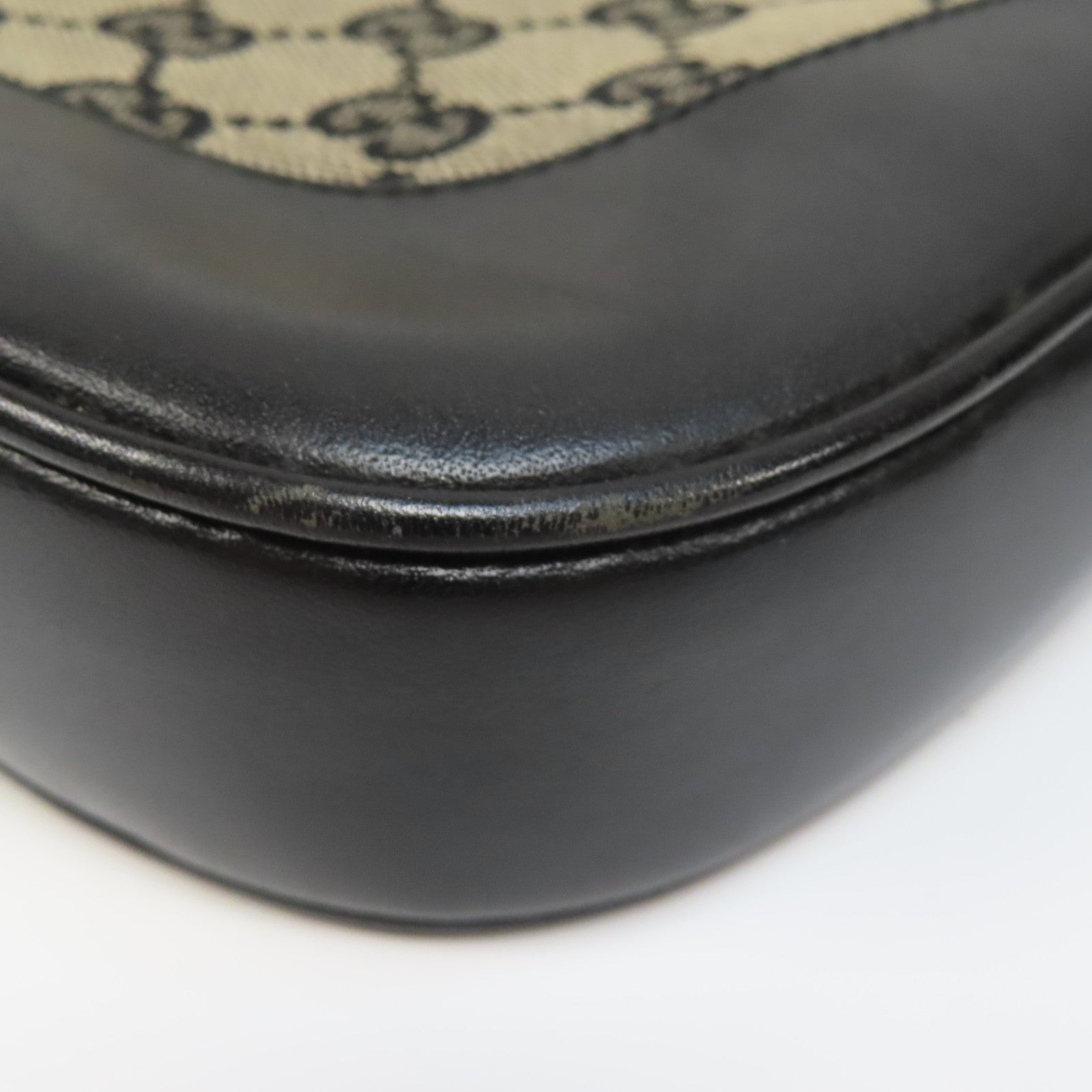 GUCCI 帆布Jackie銀扣手挽袋黑色