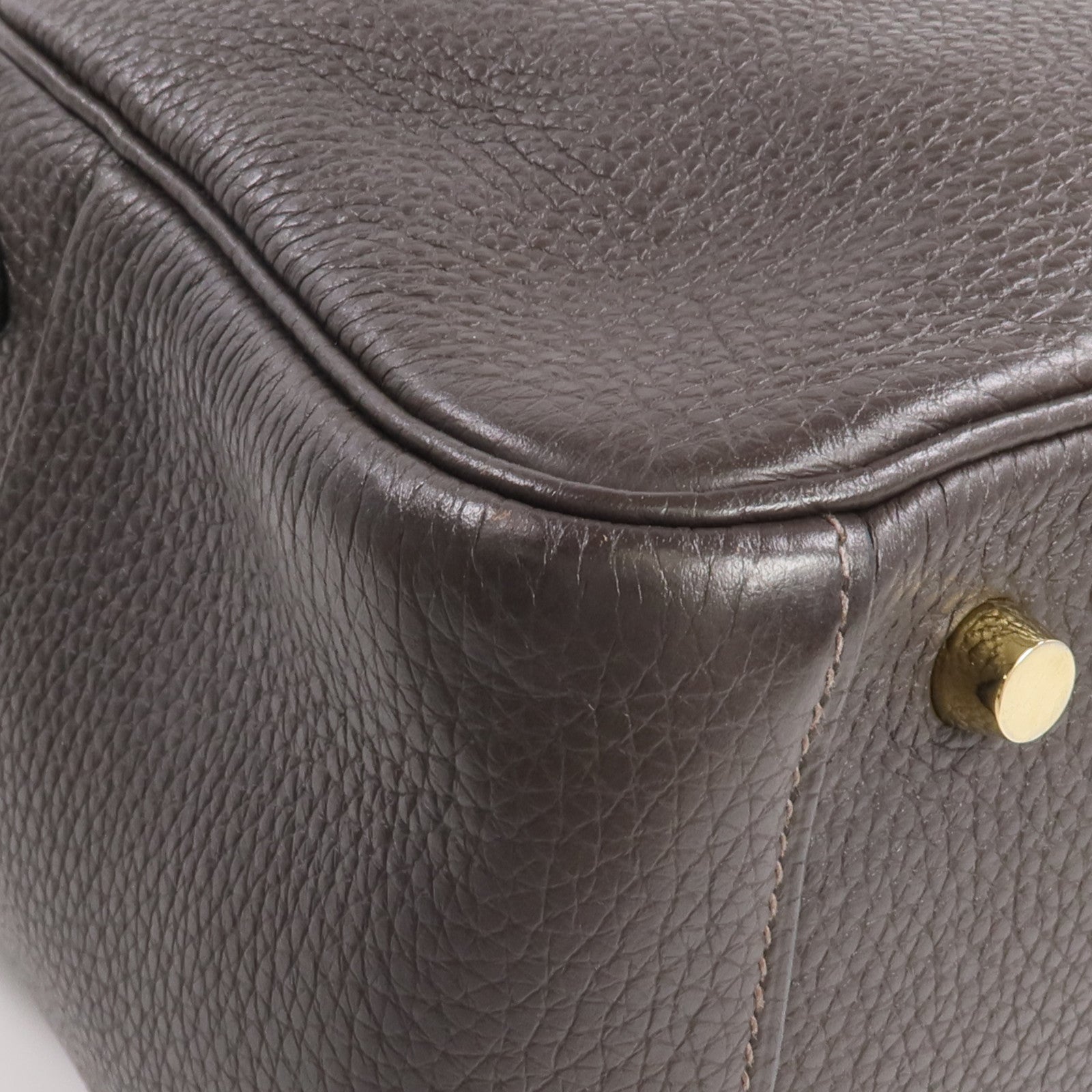 HERMES Clemence皮革Lindy 26金扣手挽肩背兩用袋Ebene