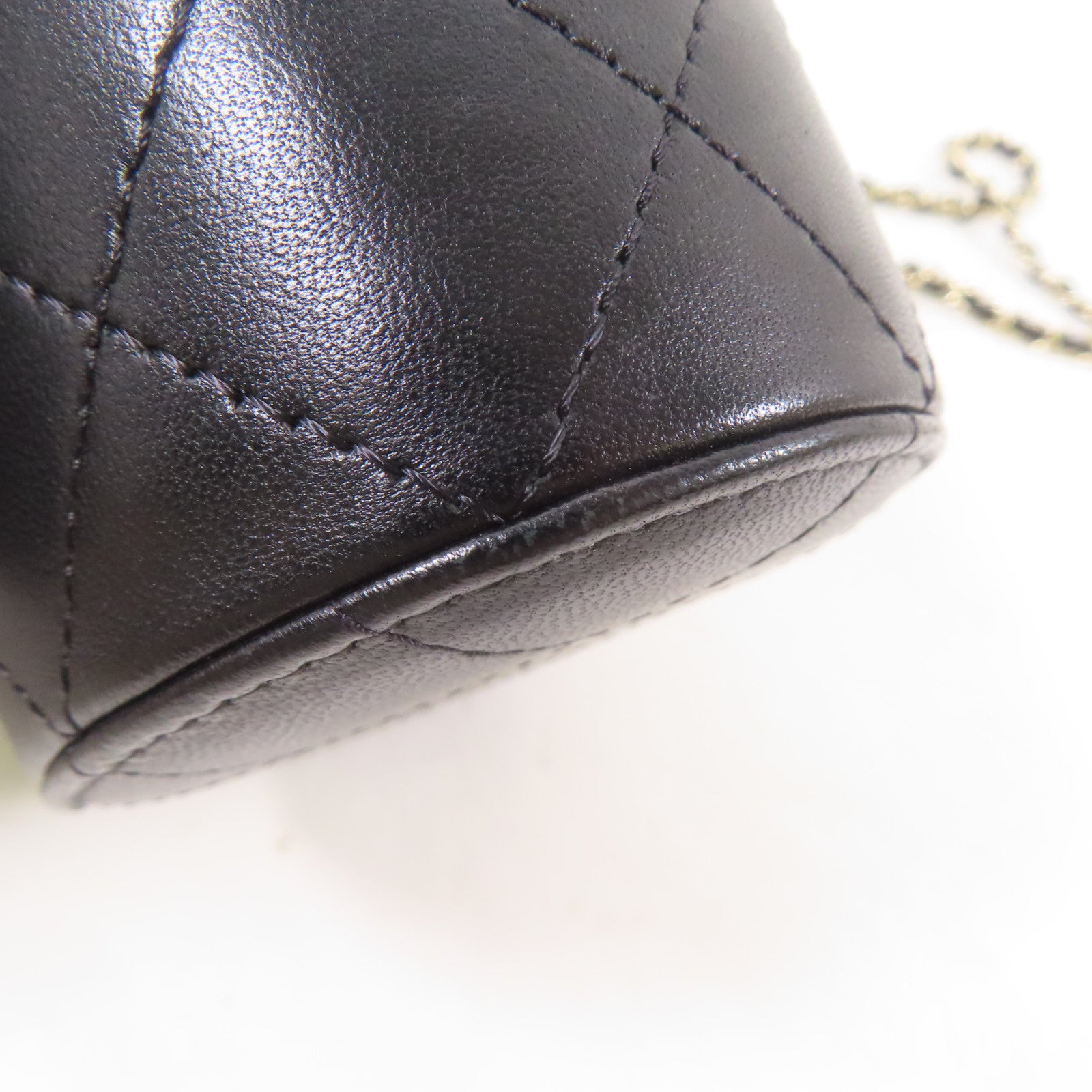 CHANEL 【激減優惠】牛皮皮革Chain Shoulder金扣鏈帶肩背袋黑色