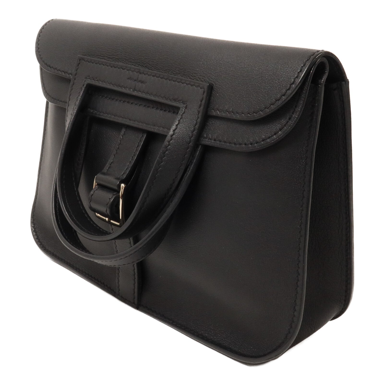 HERMES Swift皮革Mini Halzan手挽肩背兩用袋Noir