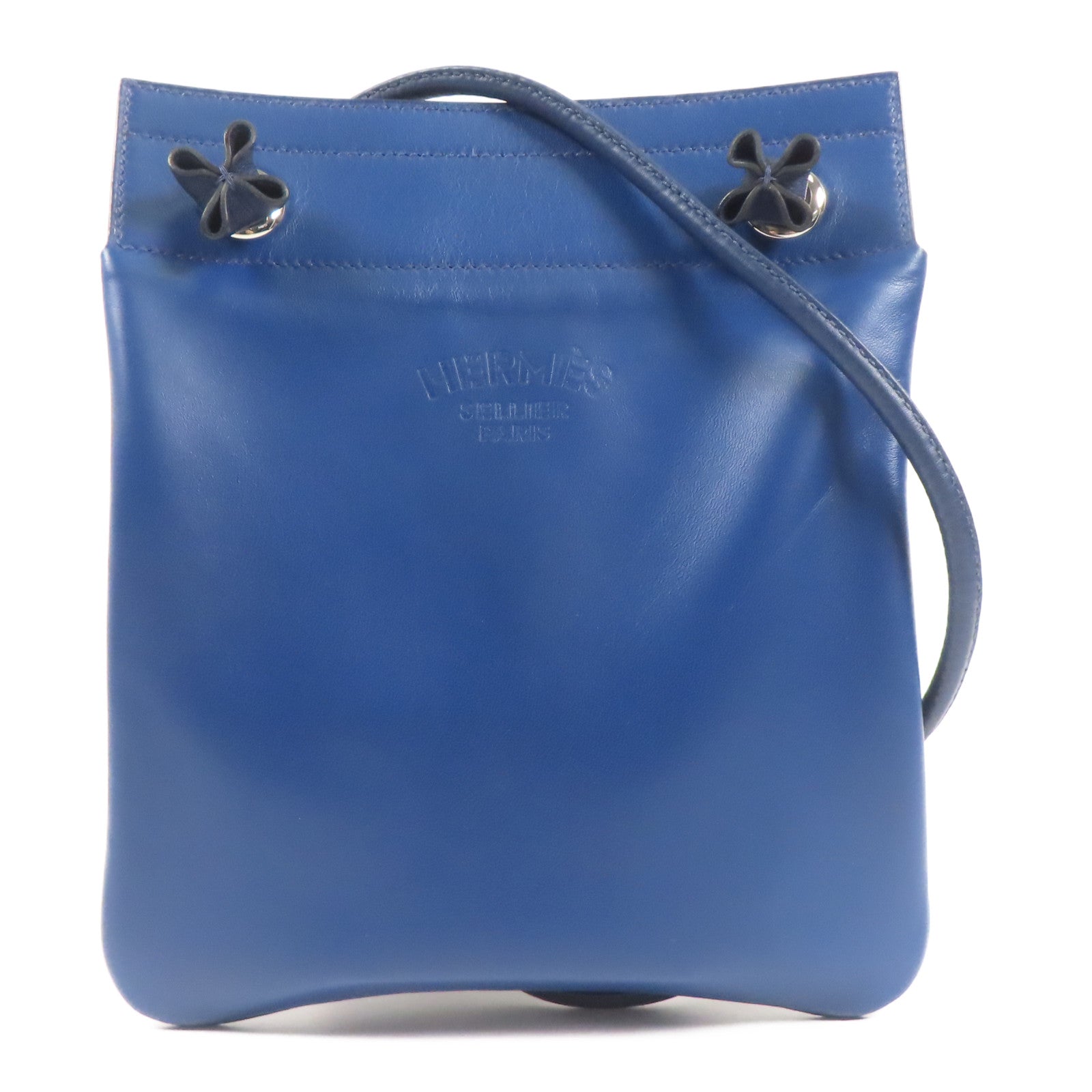 HERMES 【激減優惠】Swift皮革Aline Mini銀扣肩背袋Deep Blue