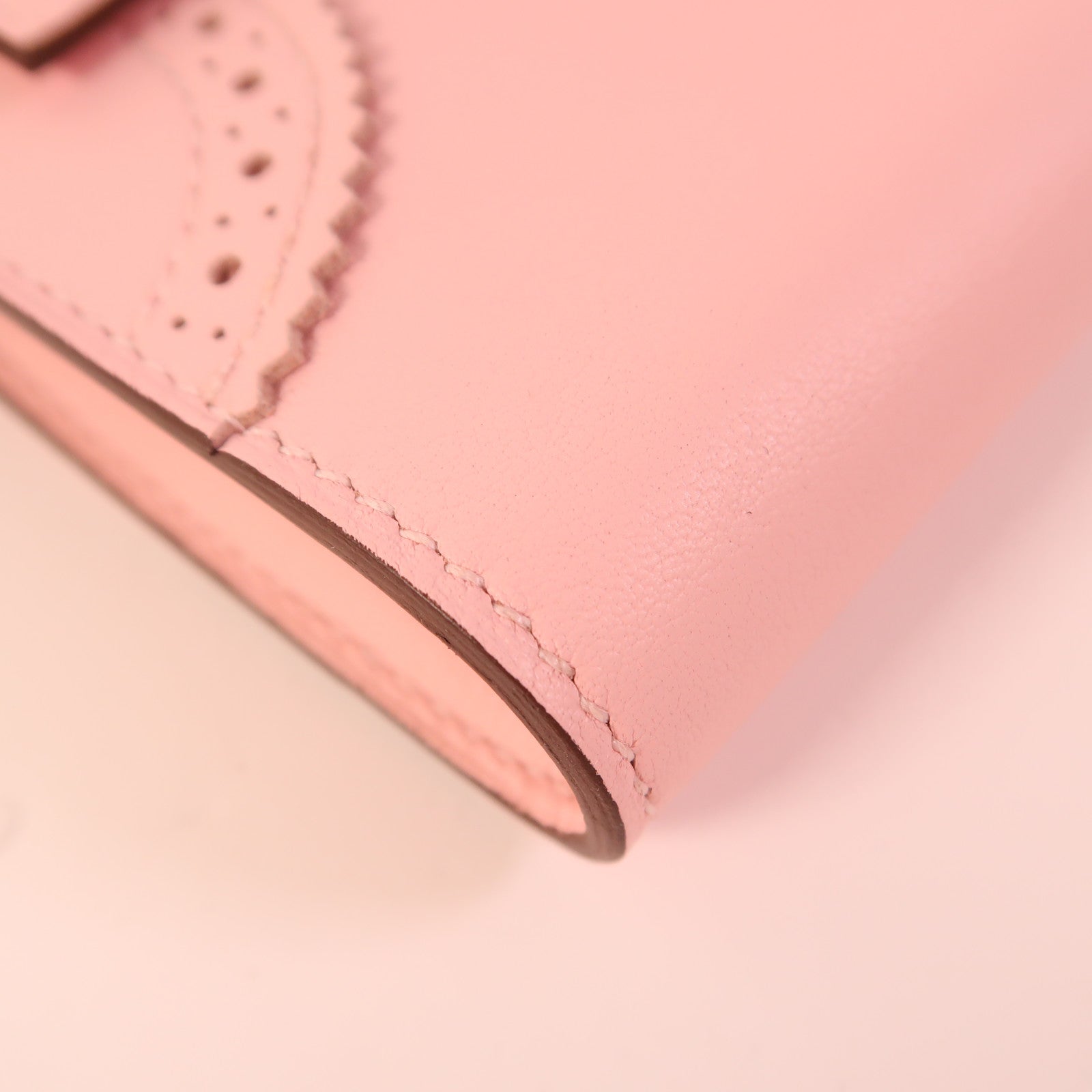 HERMES Swift皮革Gillies Kelly Long Wallet銀扣長錢包Rose Sakura