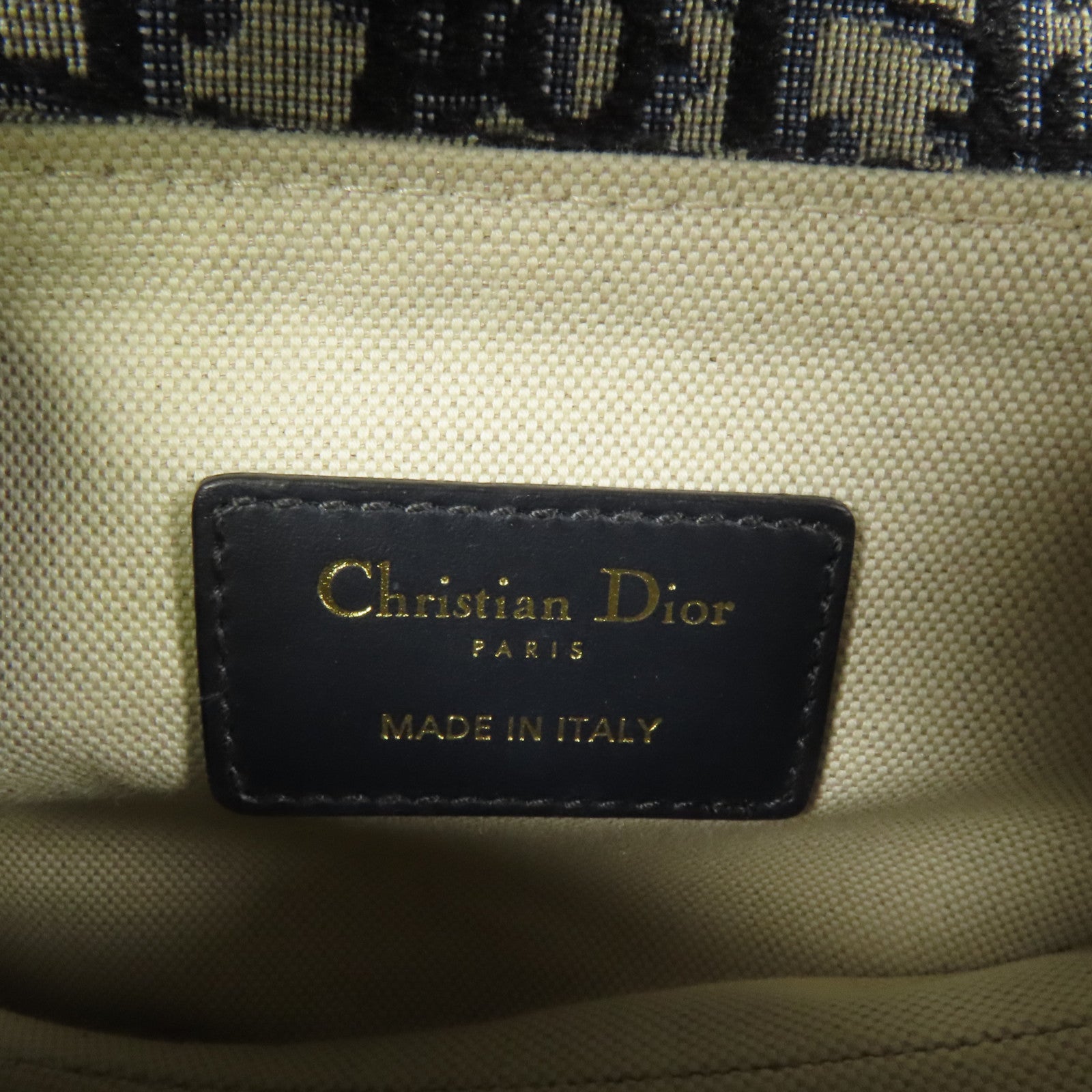 Dior 【激減優惠】帆布Mini Saddle金扣手挽袋