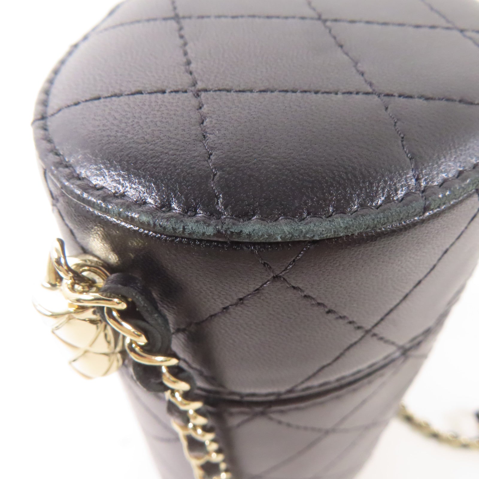 CHANEL 【激減優惠】牛皮皮革Chain Shoulder金扣鏈帶肩背袋黑色