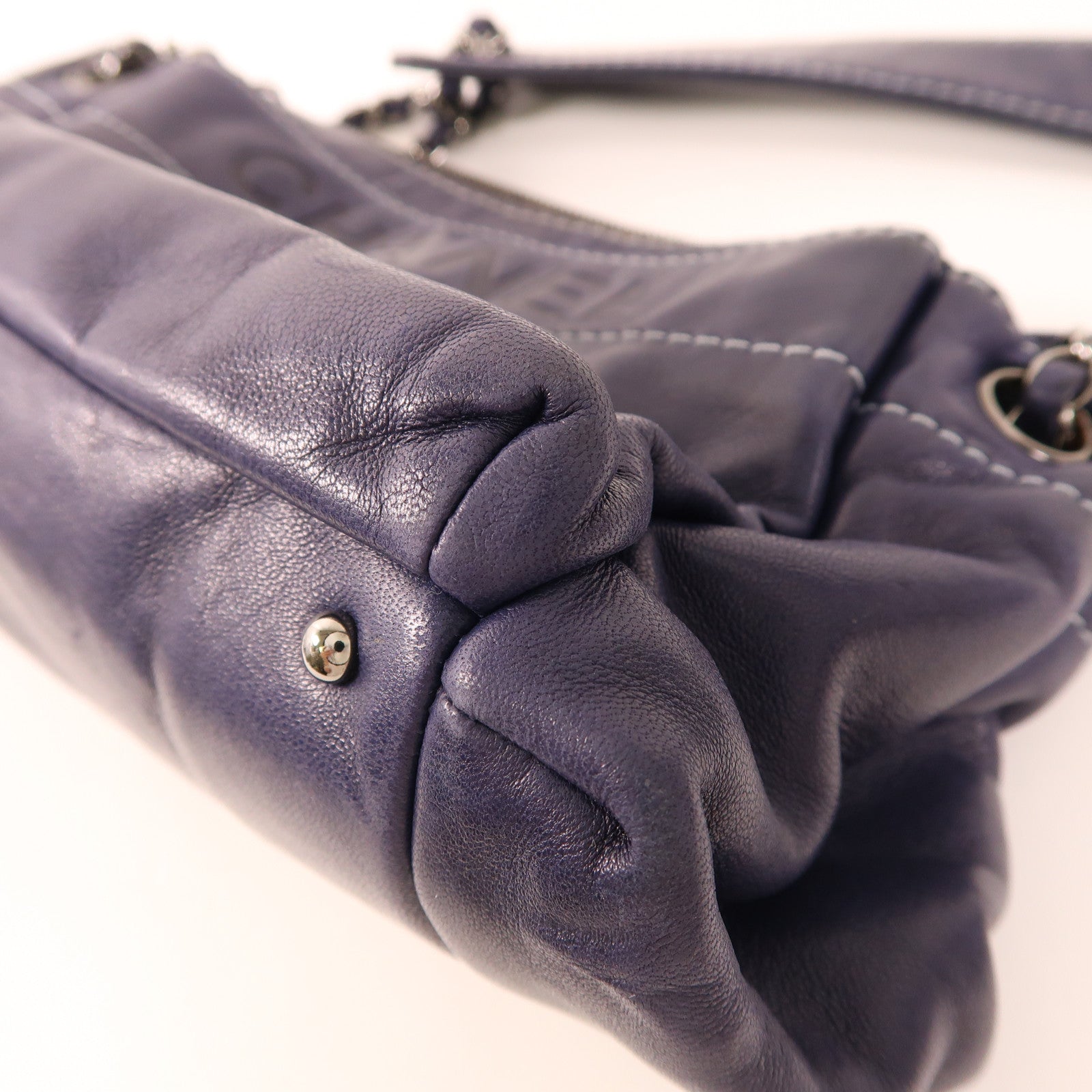 CHANEL 【激減優惠】羊皮皮革Vintage Shoulder Bag銀扣鏈帶肩背袋