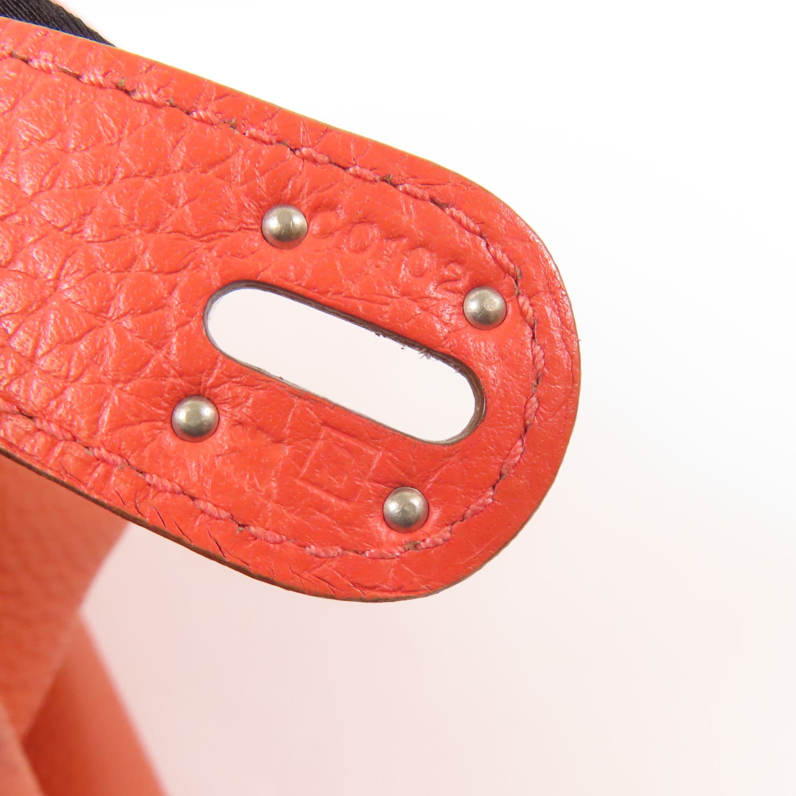 HERMES 【激減優惠】Clemence皮革Lindy 30銀扣手挽肩背兩用袋Potiron/ Feu