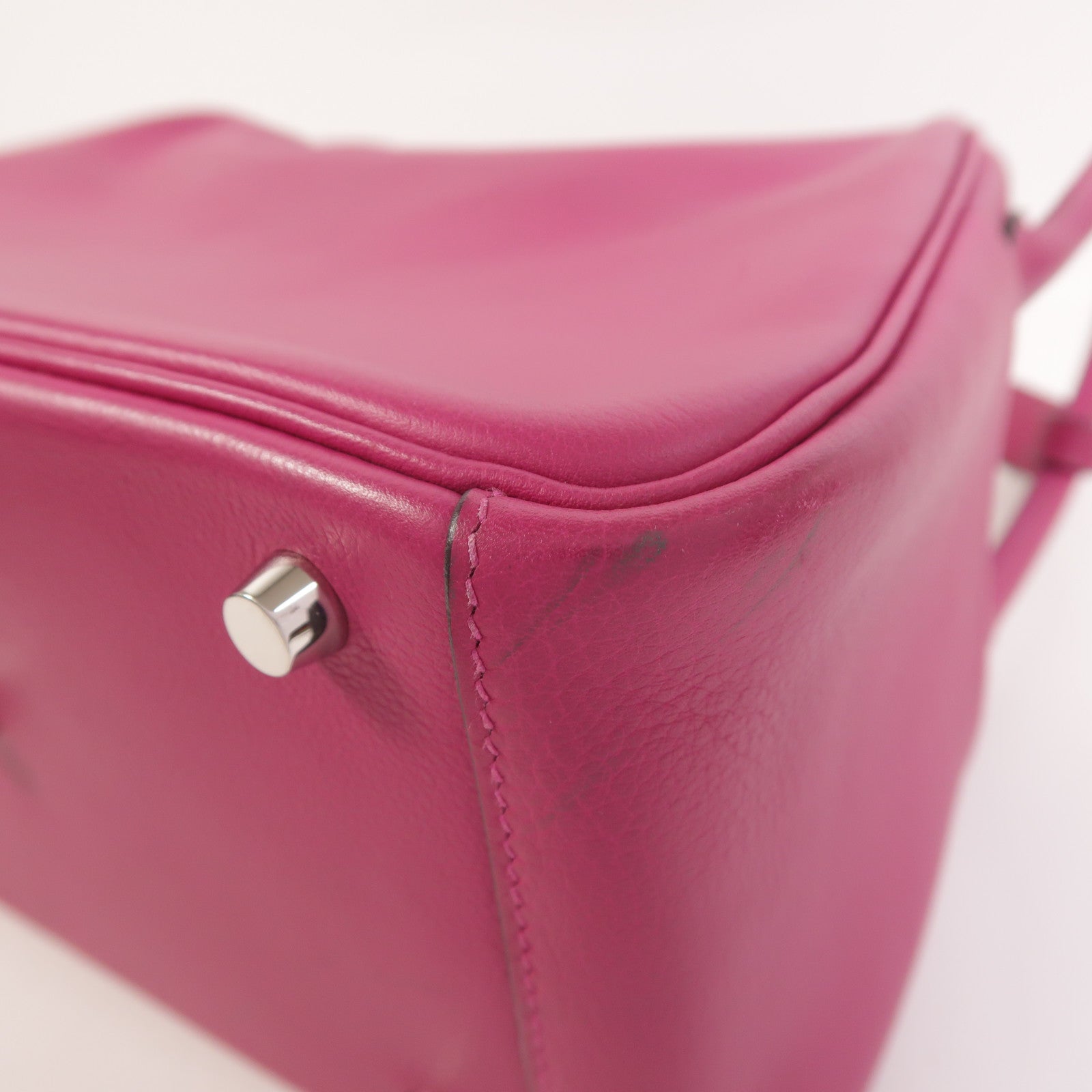 HERMES Evercolor皮革Lindy 26手挽肩背兩用袋Rose Pourpre