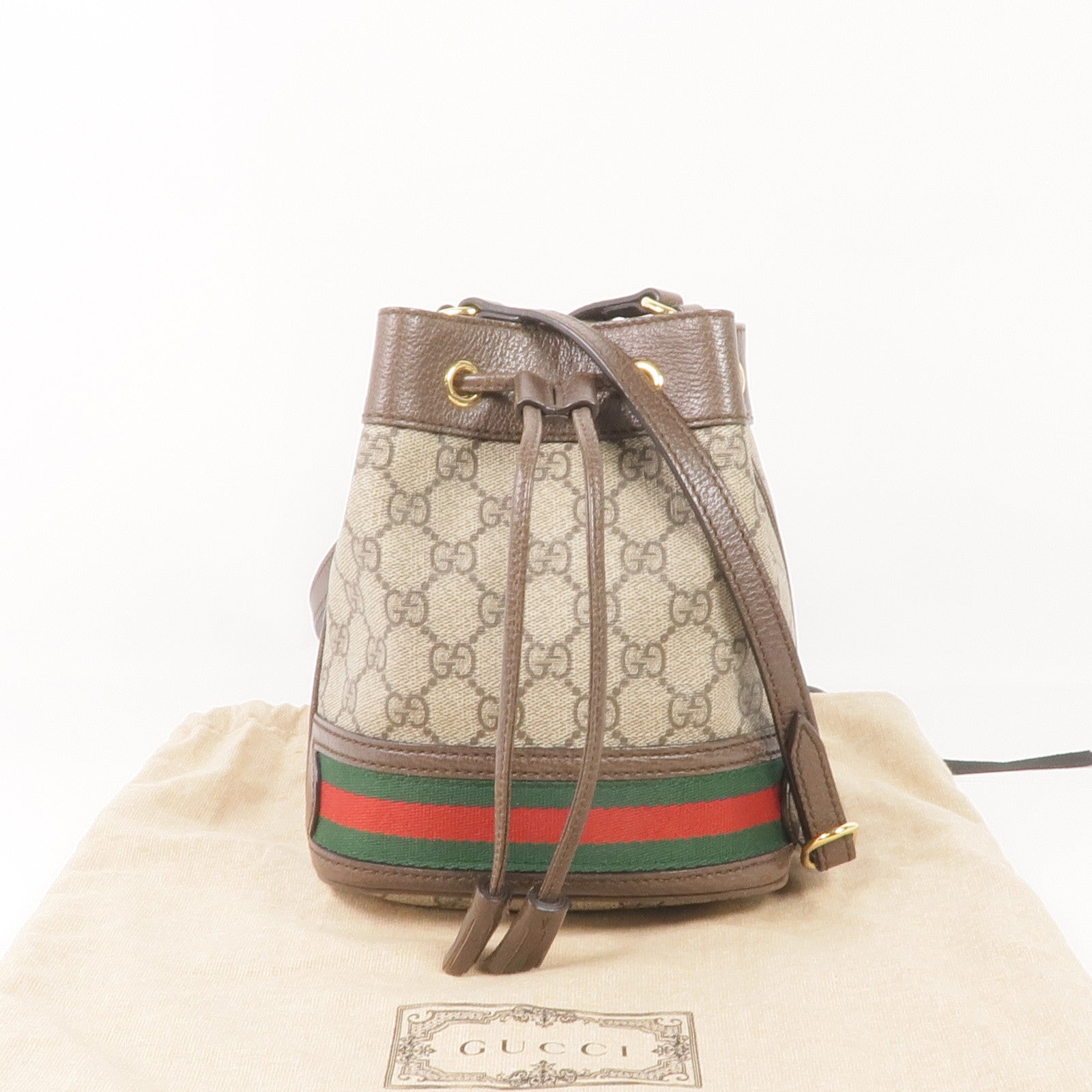 GUCCI 塗層帆布Ophidia Mini Bucket金扣肩背袋