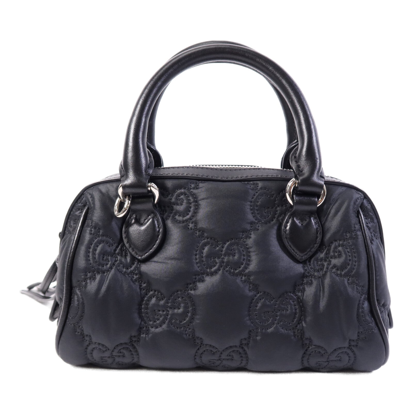 GUCCI 牛皮皮革GG Matelasse銀扣鏈帶手挽袋
