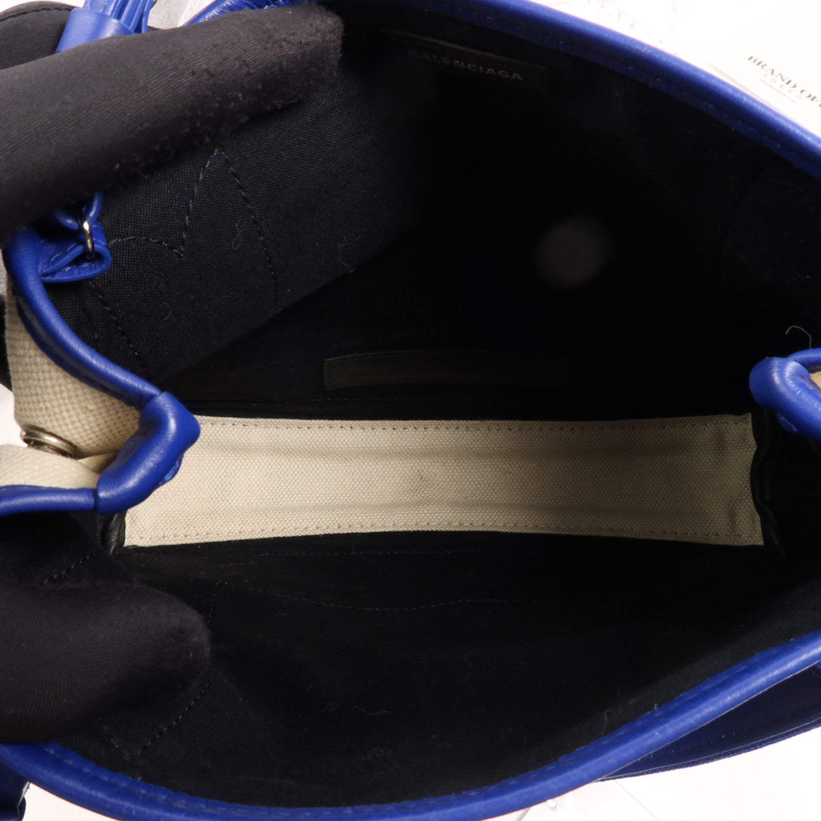 BALENCIAGA 帆布Cabas 2 Way Shoulder銀扣手挽肩背兩用袋