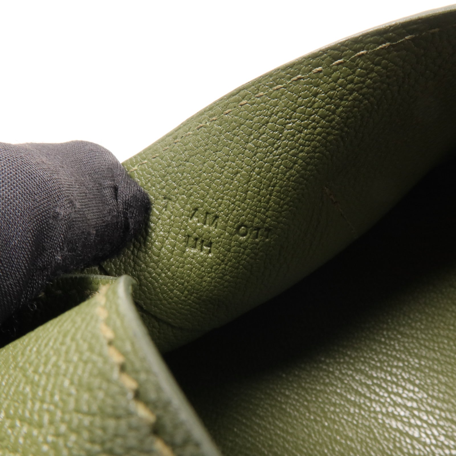HERMES Chevre皮革Envelope Trio手拿包Vert Olive/Vert Verone/Bleu Azteque