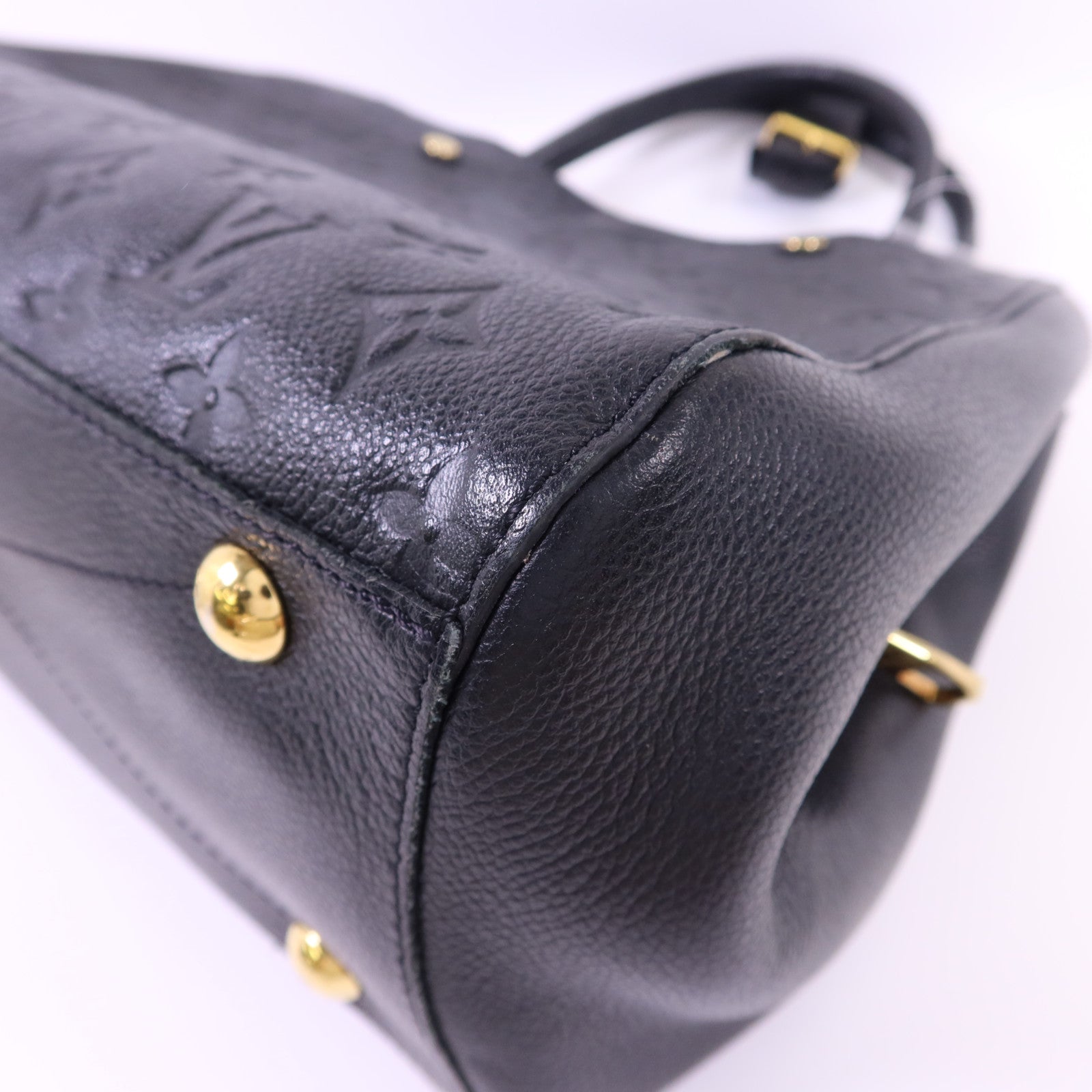 LOUIS VUITTON Monogram Empreinte Montaigne MM金扣手挽肩背兩用袋