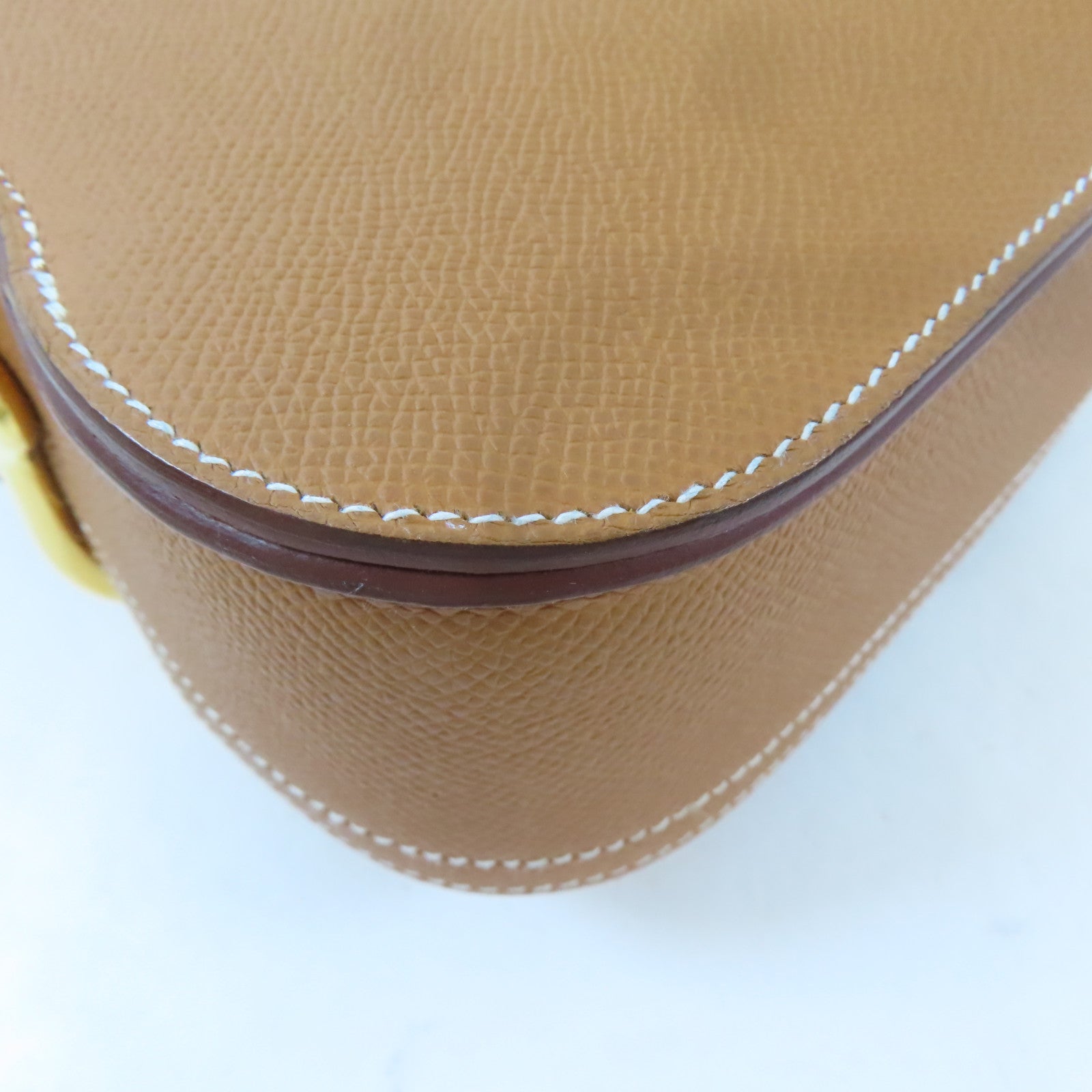HERMES Epsom皮革Mini Della Caralleria金扣肩背袋Gold/棕色