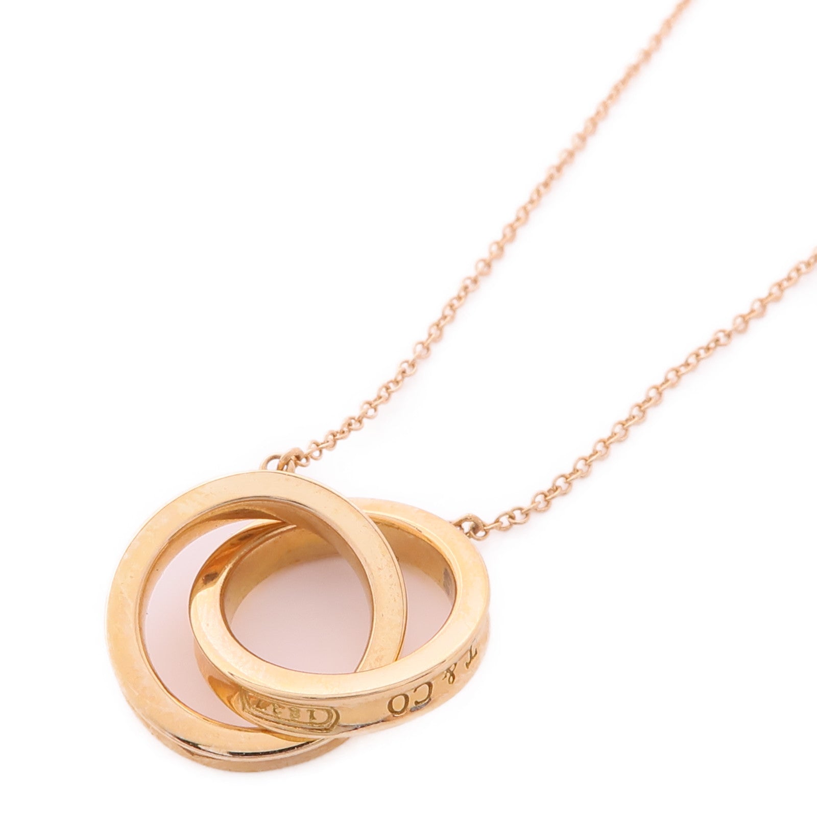 TIFFANY＆CO 18K玫瑰金Interlocking Circle項鍊