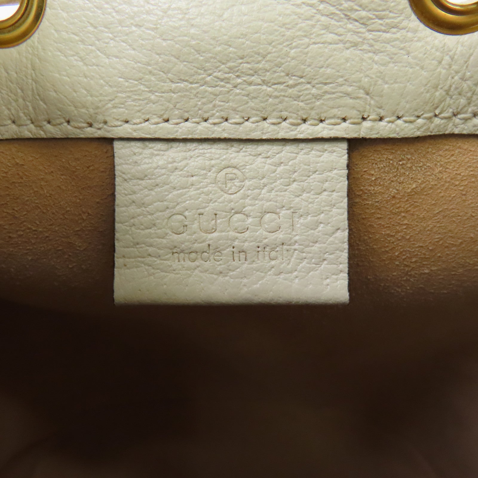 GUCCI 塗層帆布Ophidia GG Mini Bucket金扣肩背袋米色