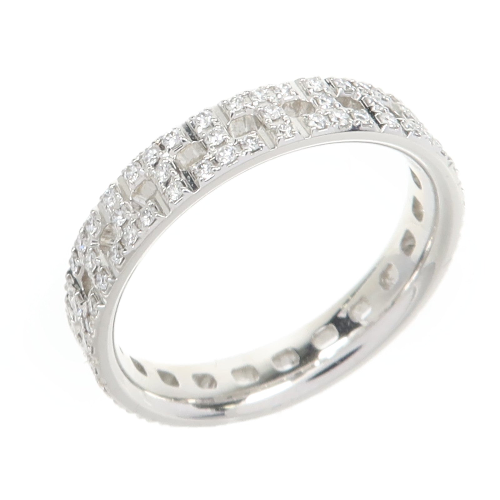 TIFFANY＆CO 18K白金T True Dia Ring戒指Tiffany#8/US#4