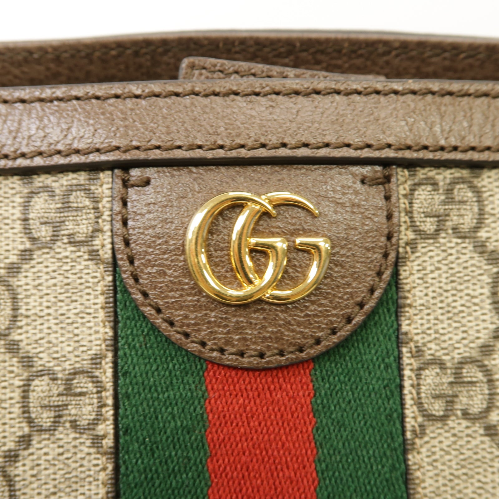 GUCCI 塗層帆布Ophidia GG Medium Tote Bag金扣手挽袋棕色