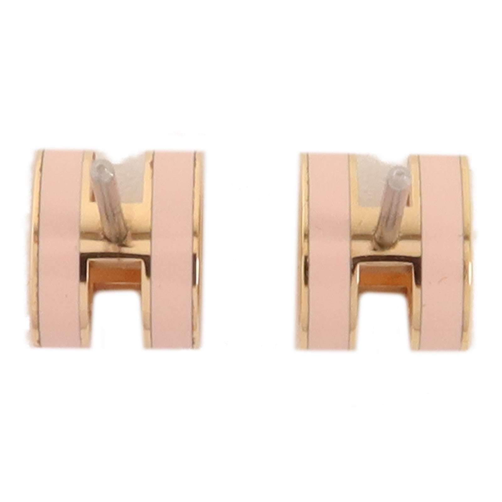 HERMES 金屬Mini Pop H耳環Rose Dragee