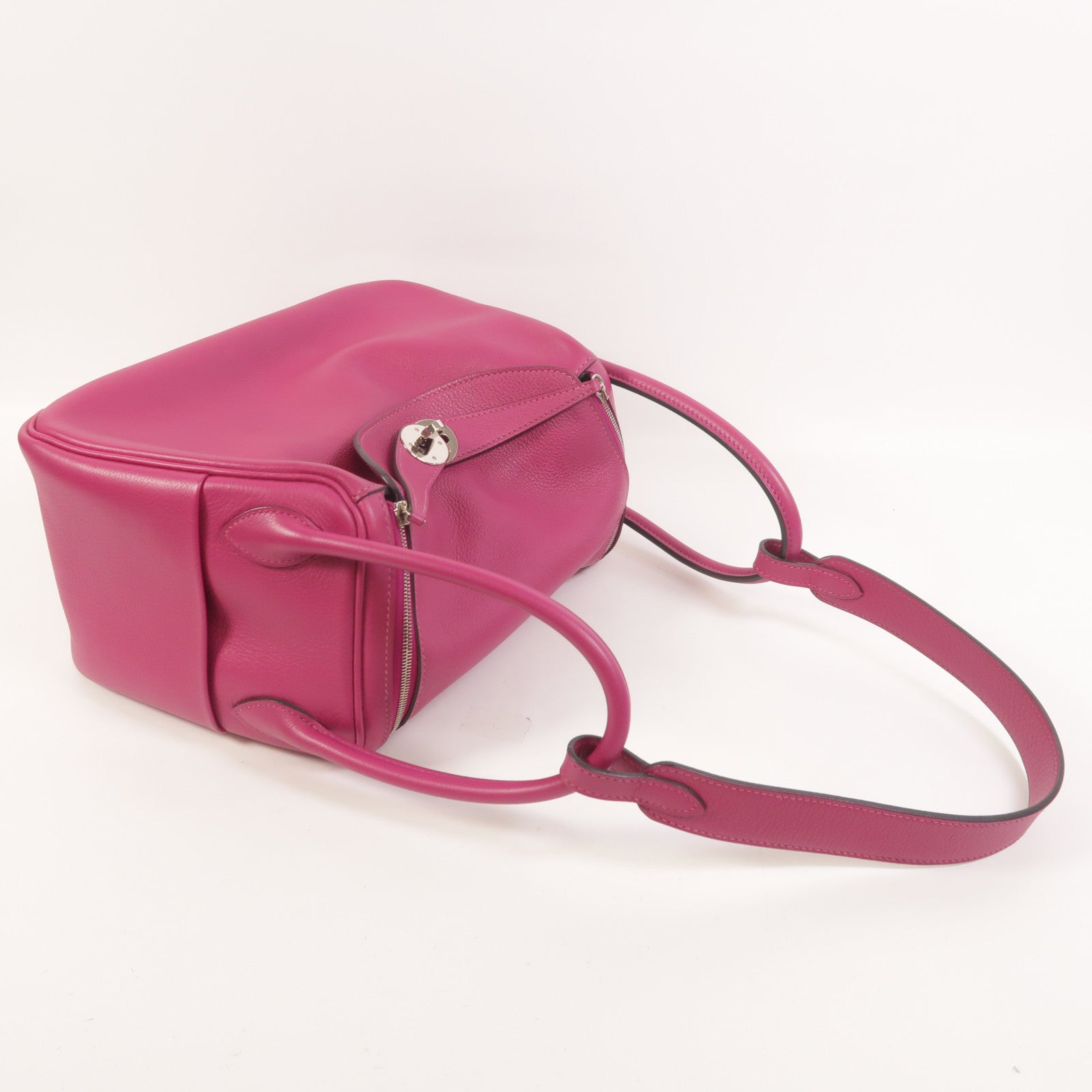HERMES Evercolor皮革Lindy 26手挽肩背兩用袋Rose Pourpre