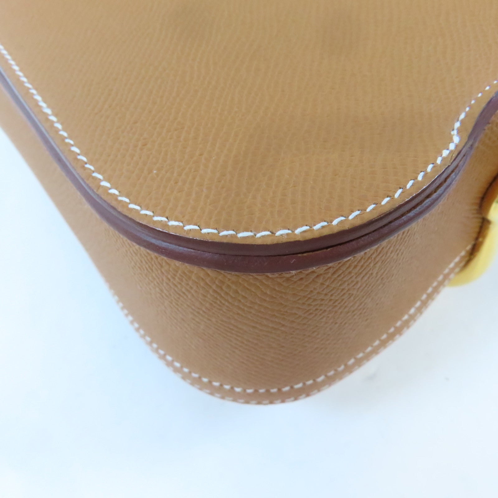 HERMES Epsom皮革Mini Della Caralleria金扣肩背袋Gold/棕色