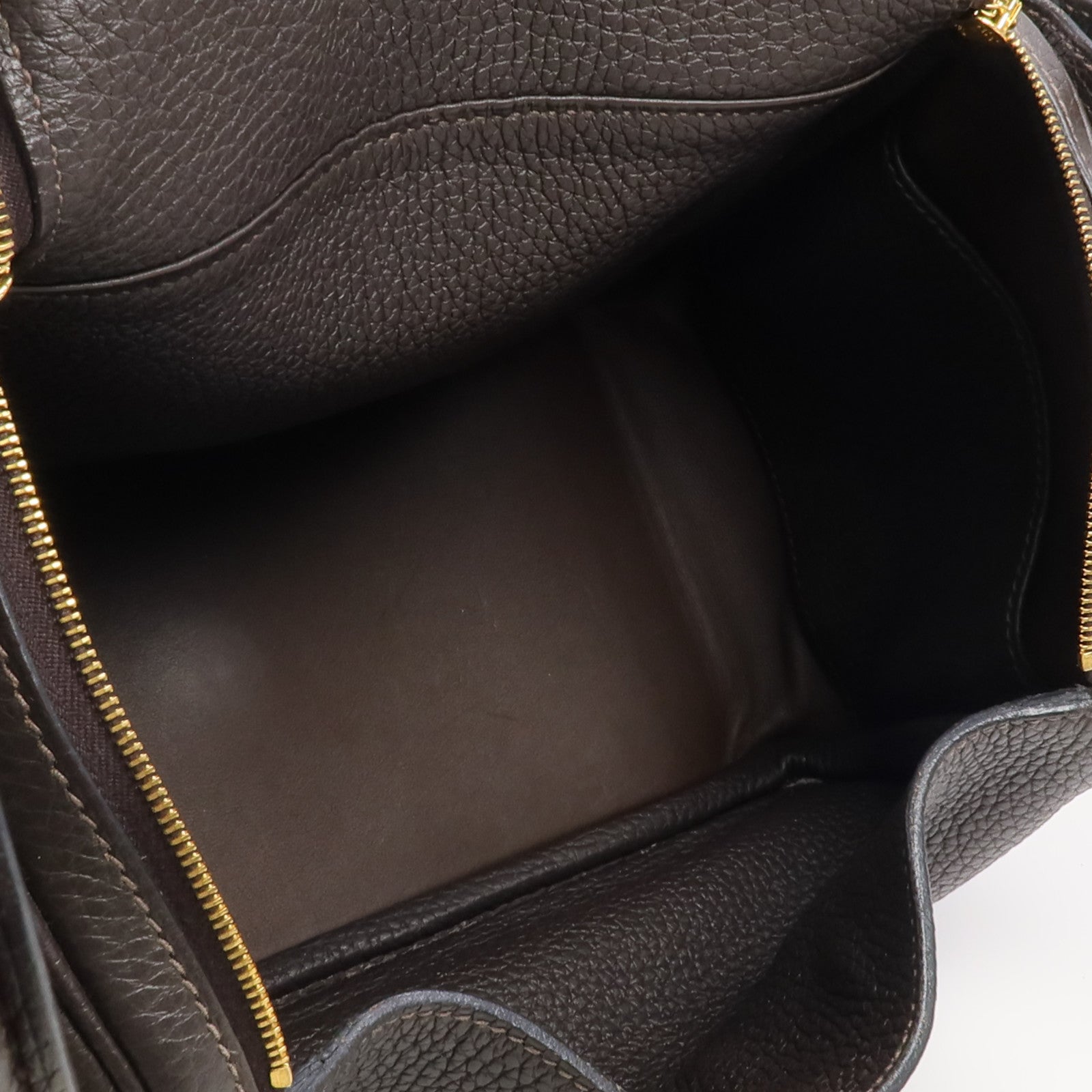 HERMES Clemence皮革Lindy 26金扣手挽肩背兩用袋Ebene