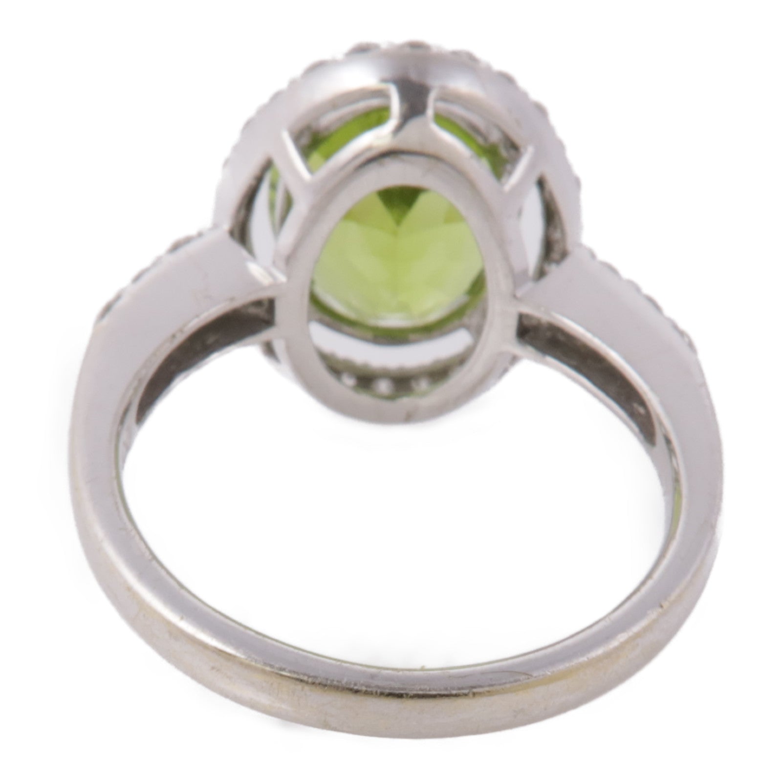 JEWELRY 18K白金Peridot/Diamond Ring橄欖石/鑽石戒指US#6