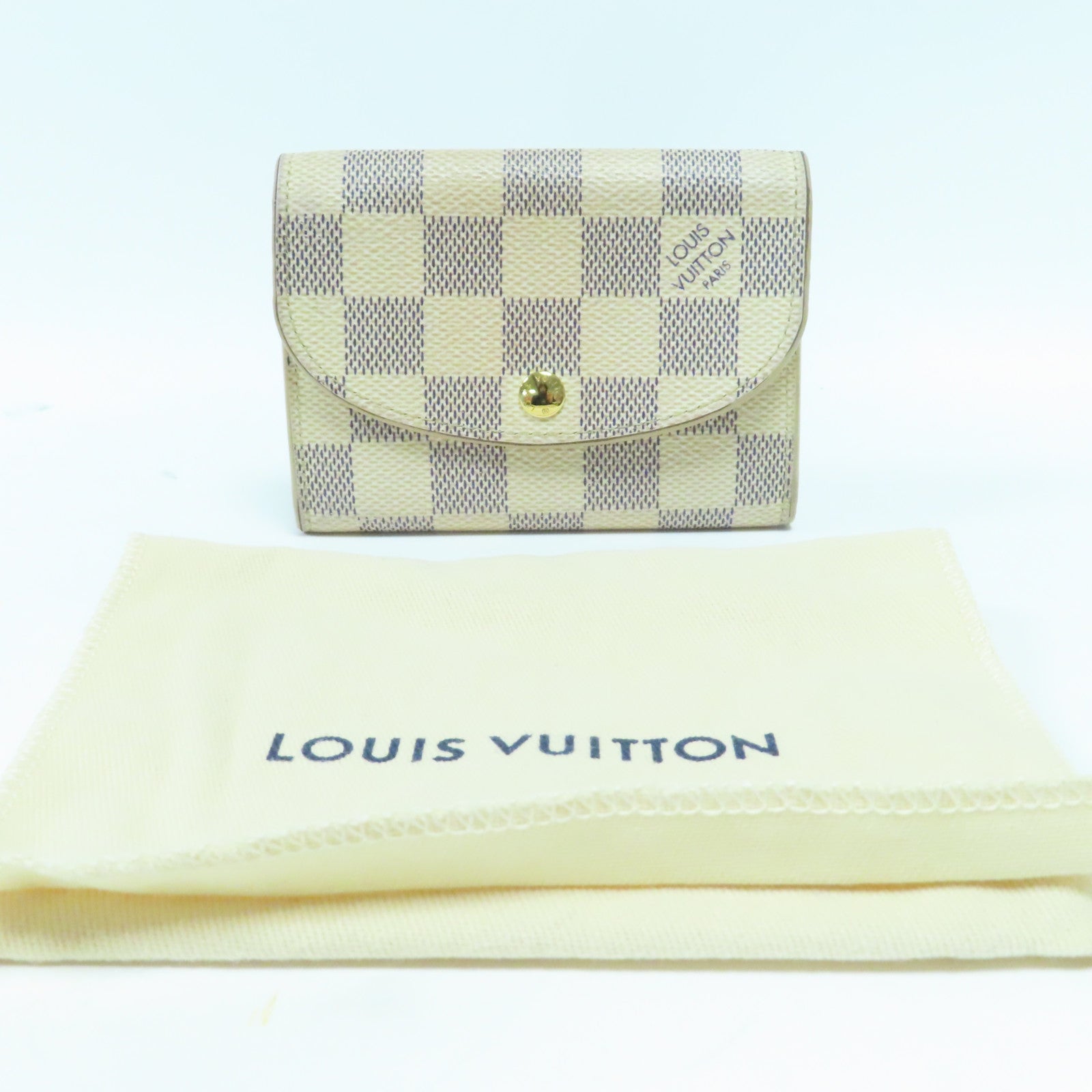 LOUIS VUITTON 【激減優惠】Damier Azur Rosalie Coin Purse金扣零錢包白色/藍色