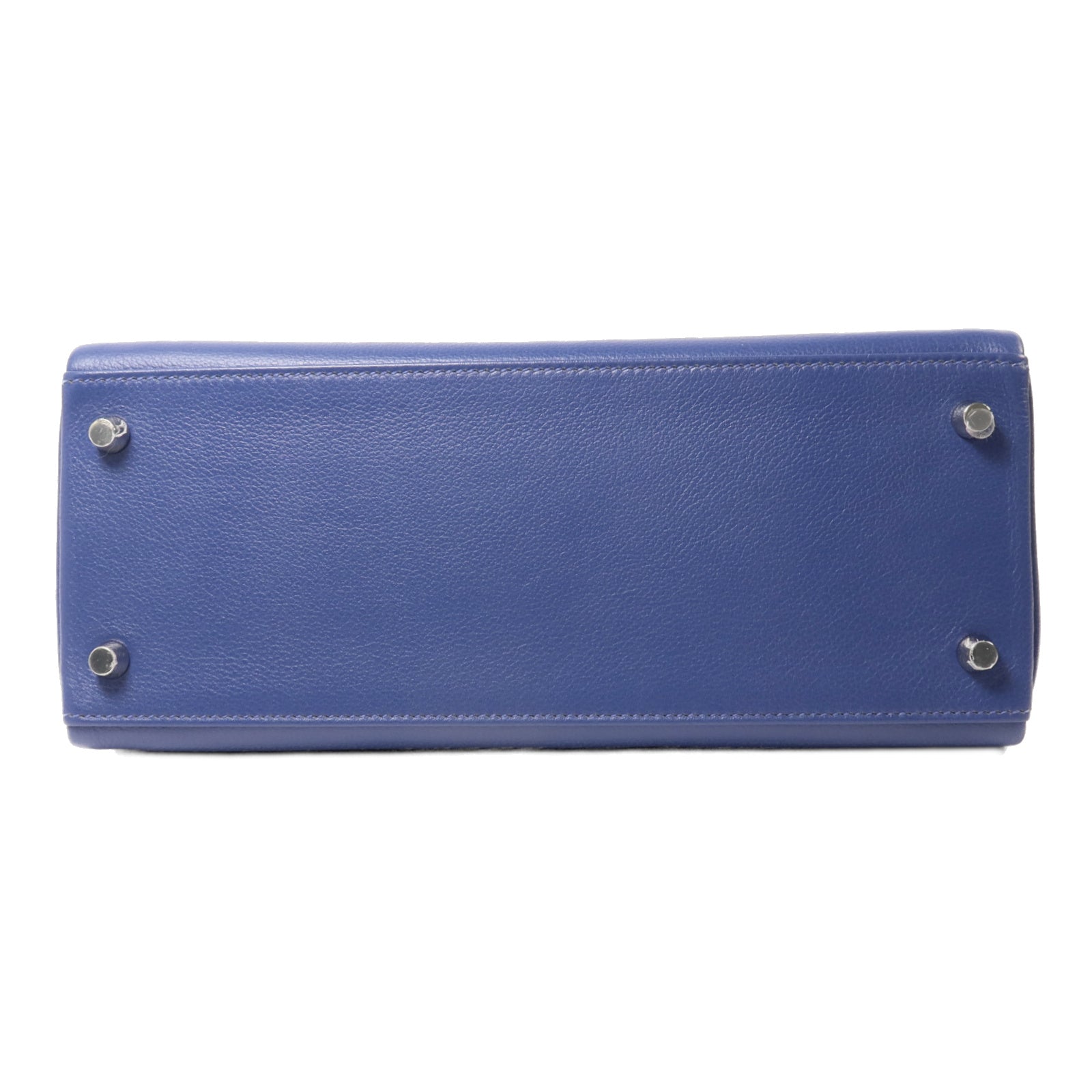 HERMES Evercolor皮革Kelly 28手挽肩背兩用袋Bleu Brighton/Orange Poppy
