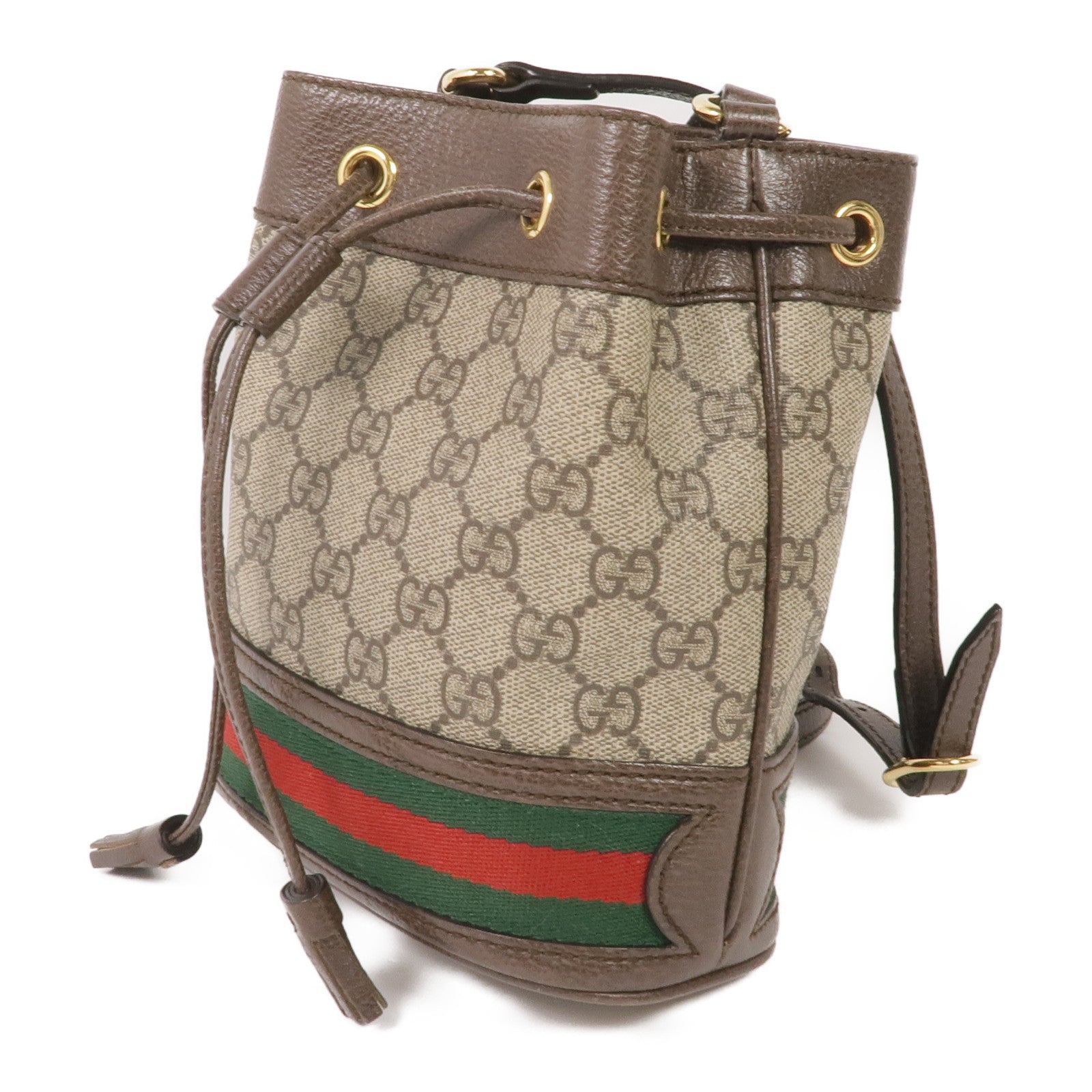 GUCCI 塗層帆布Ophidia Mini Bucket金扣肩背袋