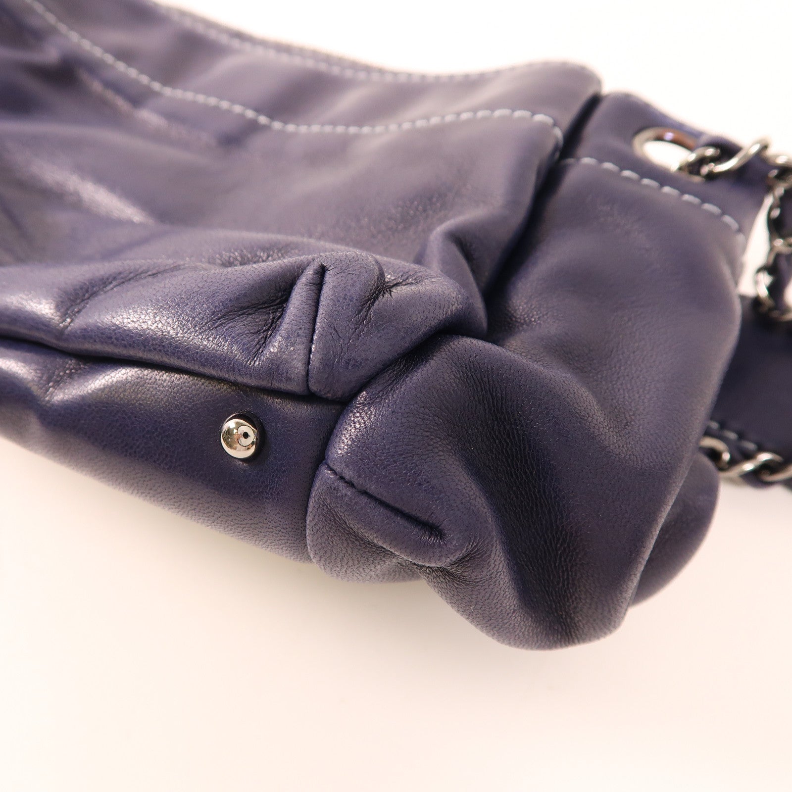 CHANEL 羊皮皮革Vintage Shoulder Bag銀扣鏈帶肩背袋