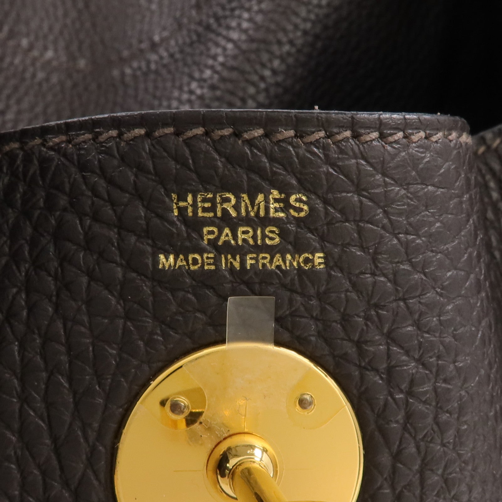 HERMES Clemence皮革Lindy 26金扣手挽肩背兩用袋Ebene