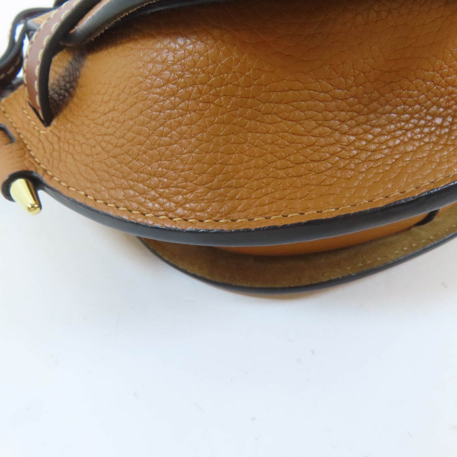 LOEWE 【激減優惠】牛皮皮革Mini Gate金扣肩背袋啡色