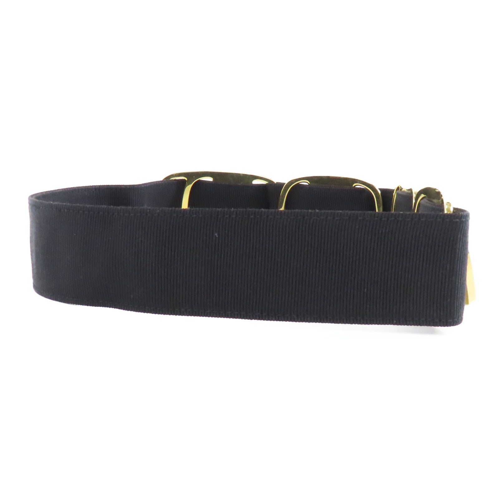 Salvatore Ferragamo 棉/Viscose Belt金扣皮帶黑色