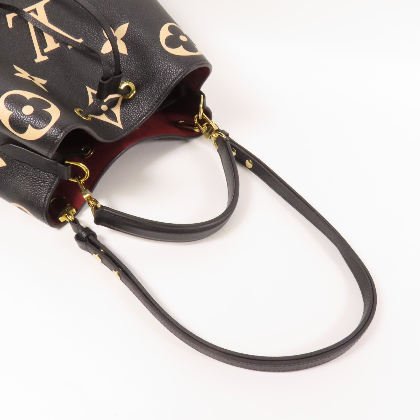 LOUIS VUITTON Monogram Empreinte Bicolor Neo Noe MM金扣手挽肩背兩用袋