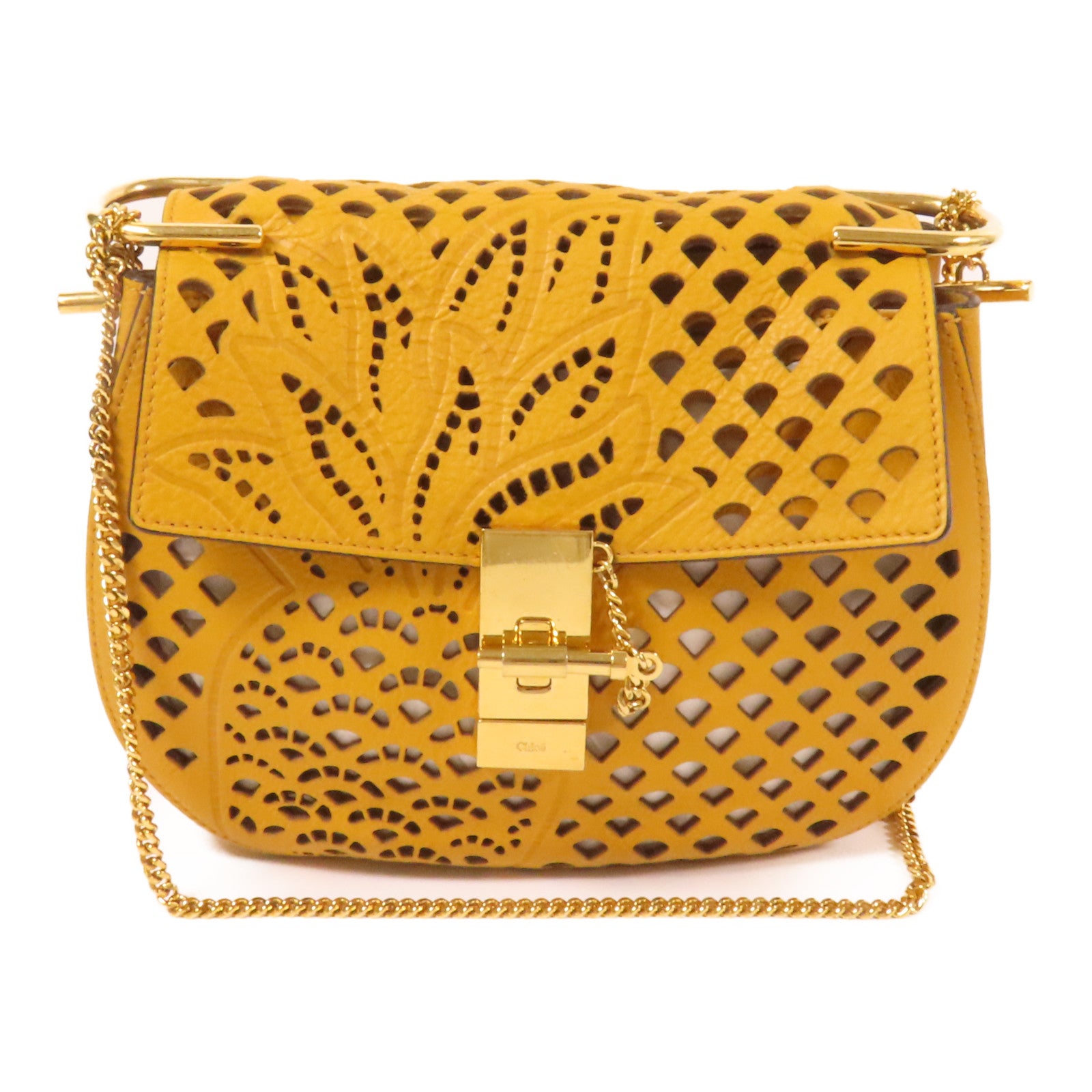 Chloe 牛皮皮革Shoulder Bag金扣鏈帶肩背袋