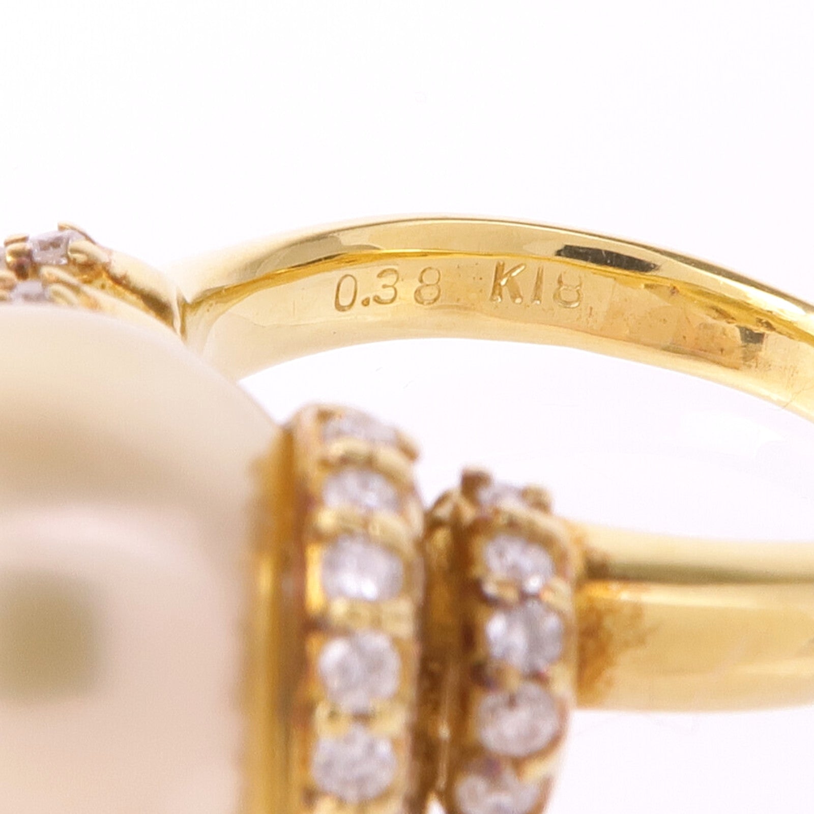 JEWELRY 18K黃金South Sea Pearl Diamond Ring珍珠/鑽石戒指US#5.25