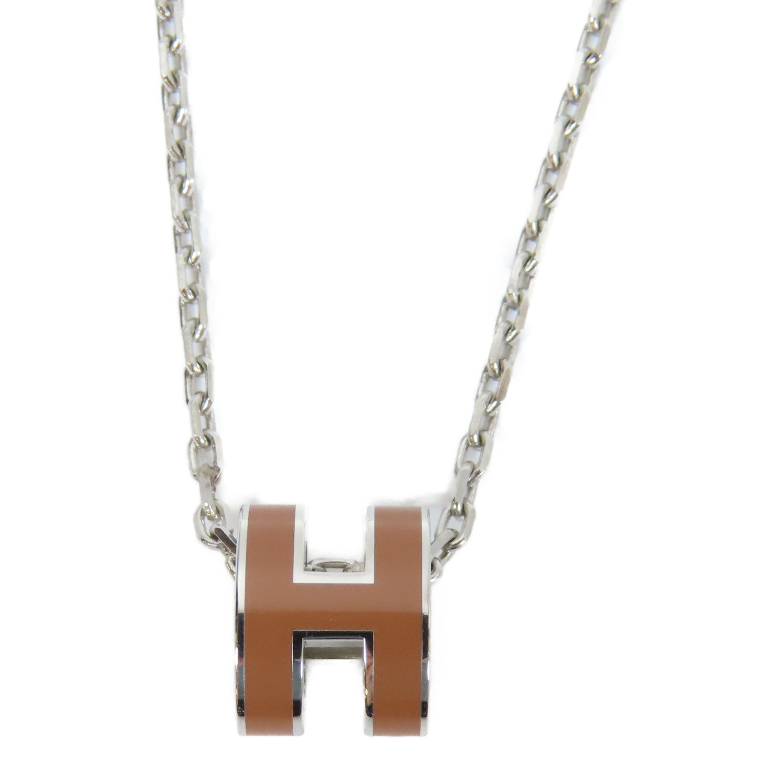 HERMES 金屬Pop H Necklace項鍊啡色