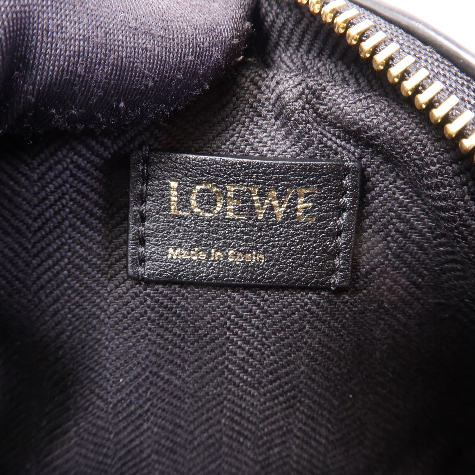 LOEWE 帆布Amazona Nano金扣鏈帶手挽肩背袋兩用袋
