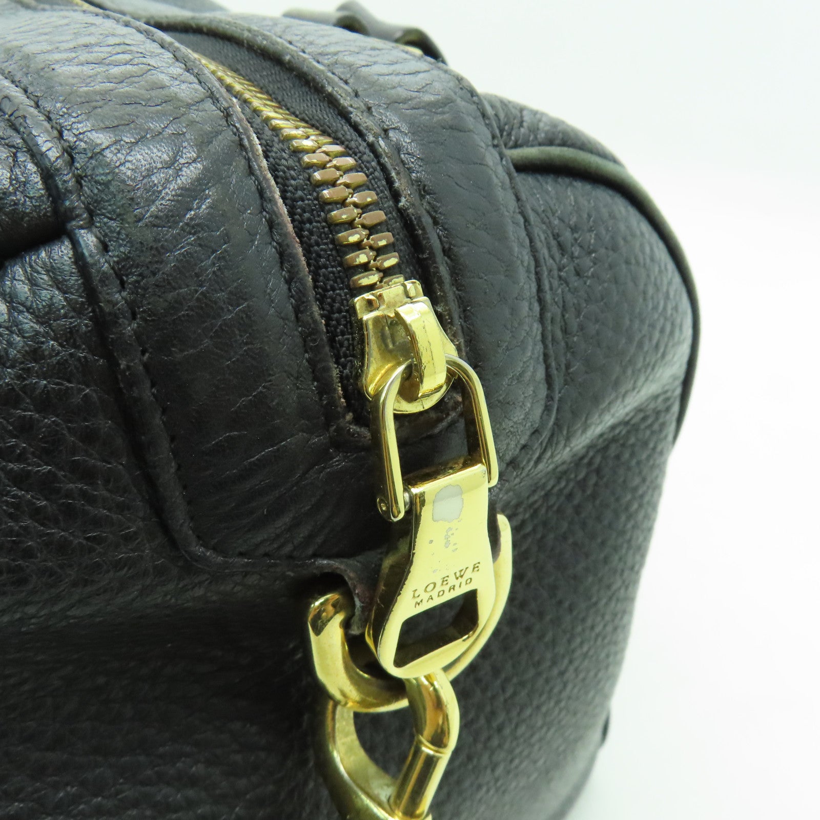LOEWE 【清倉大減價】牛皮皮革Fusta 2 Way Shoulder金扣手挽肩背兩用袋黑色