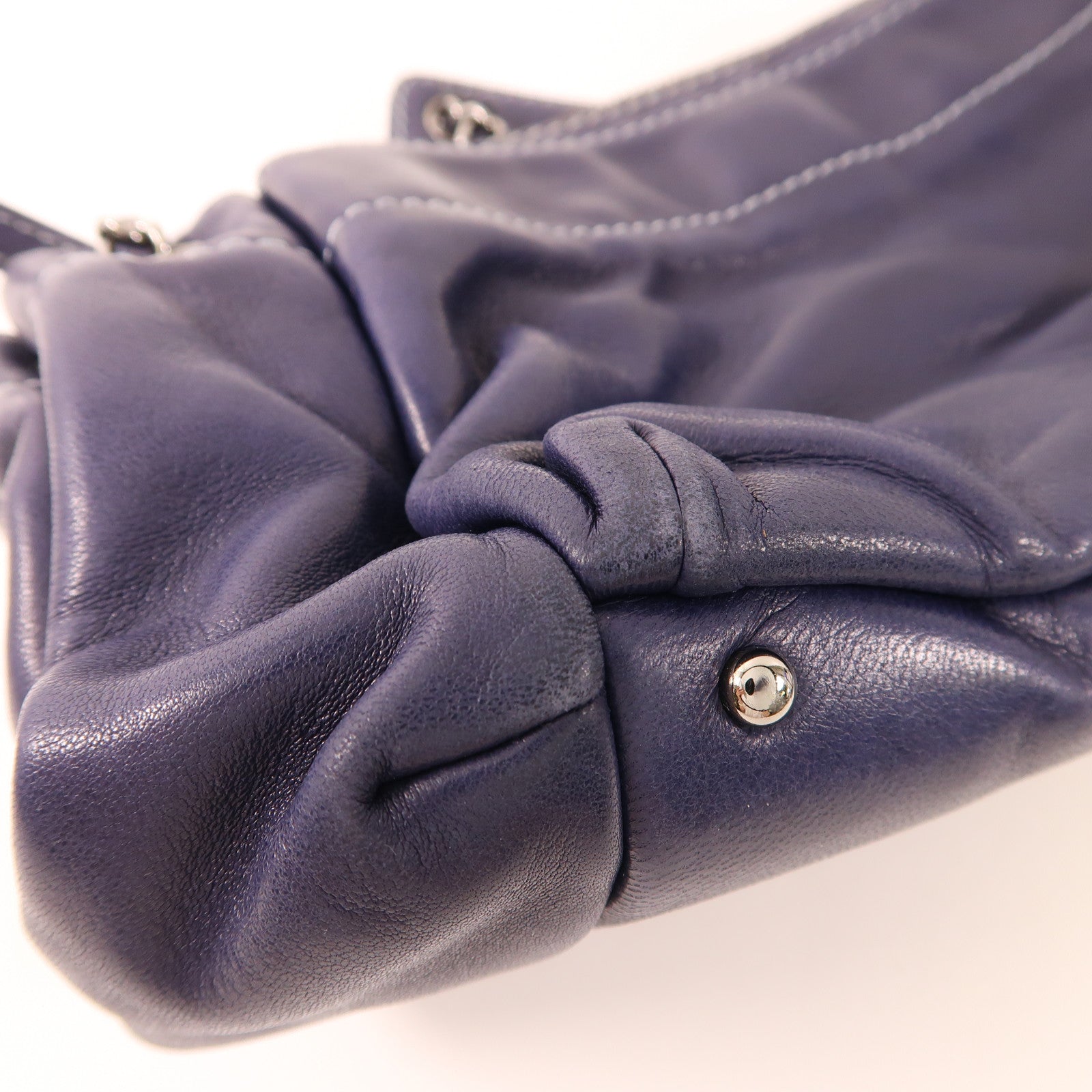 CHANEL 羊皮皮革Vintage Shoulder Bag銀扣鏈帶肩背袋