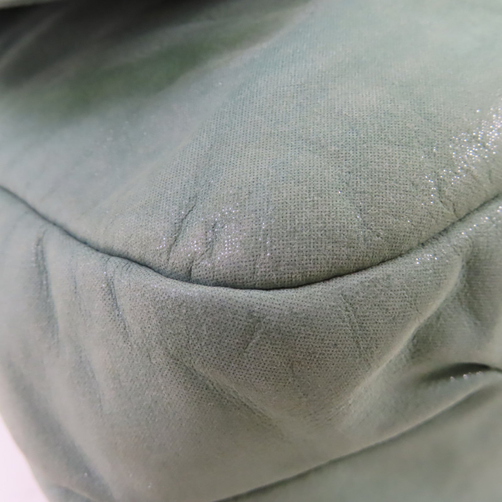 CHANEL 【激減優惠】牛皮皮革Chain Shoulder Bag銀扣鏈帶肩背袋綠色