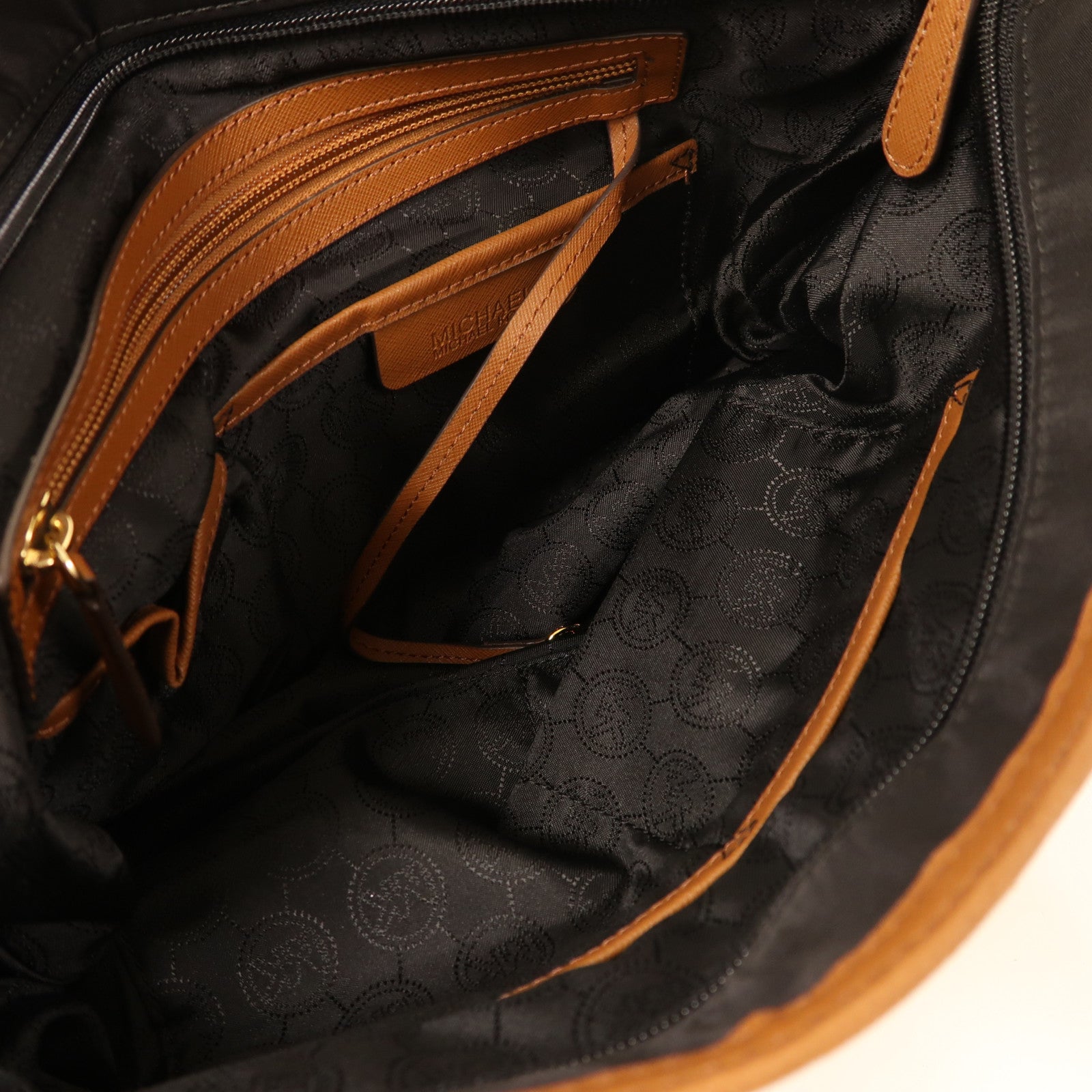Michael Kors 尼龍Shoulder Bag金扣肩背袋黑色/棕色