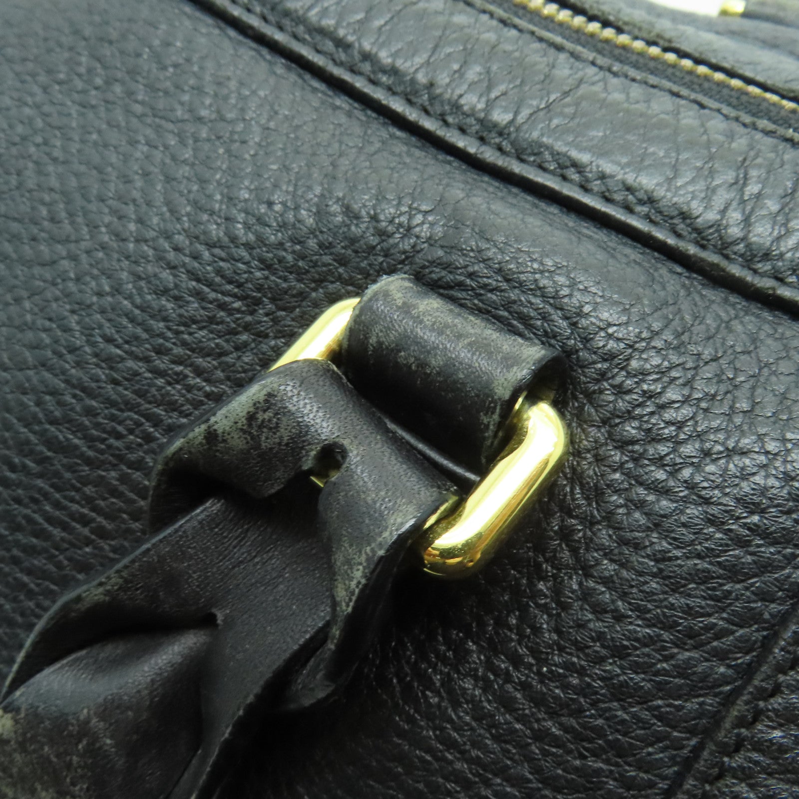 LOEWE 【清倉大減價】牛皮皮革Fusta 2 Way Shoulder金扣手挽肩背兩用袋黑色