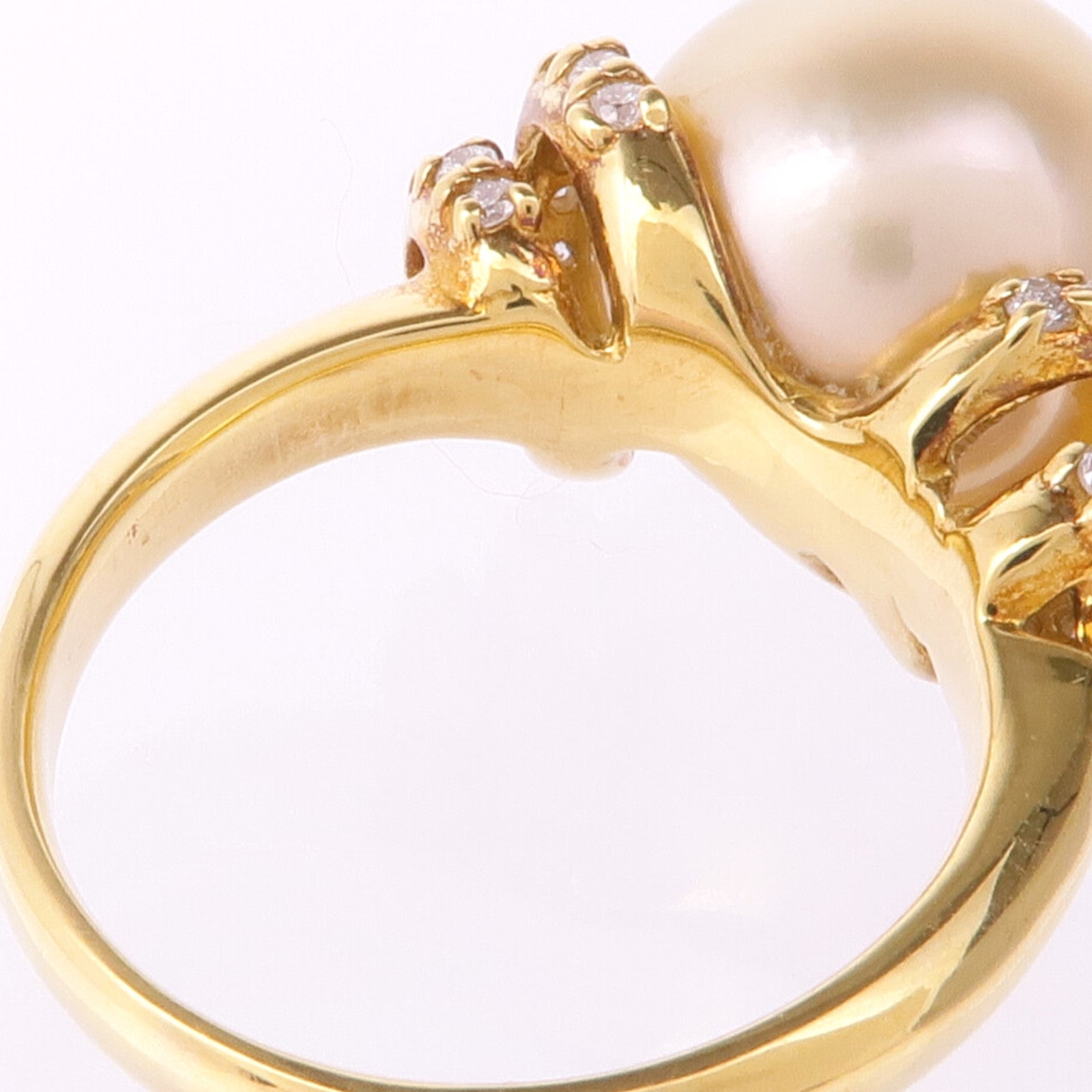 JEWELRY 18K黃金South Sea Pearl Diamond Ring珍珠/鑽石戒指US#5.25