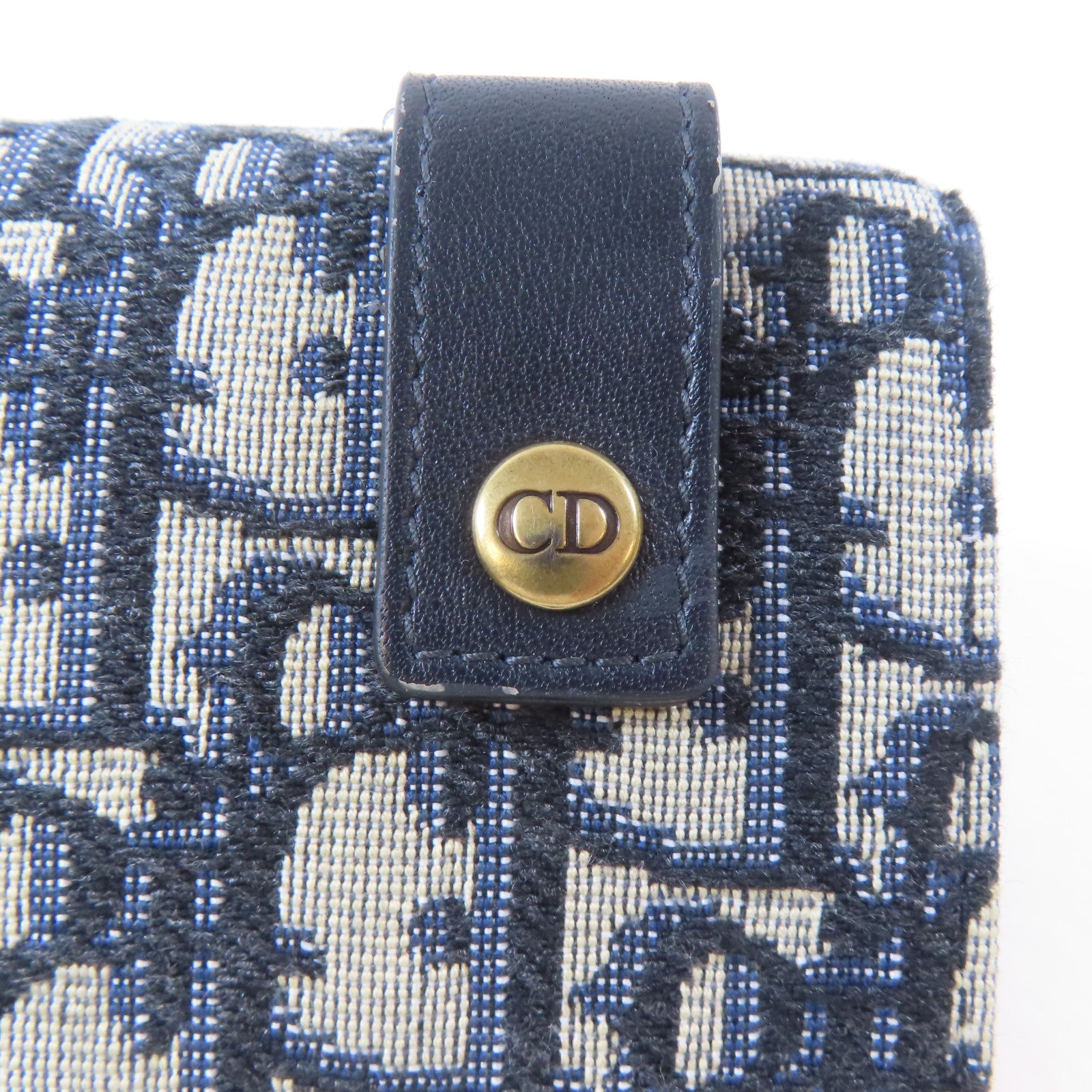 Dior 帆布Saddle Pouch金扣肩背袋藍色