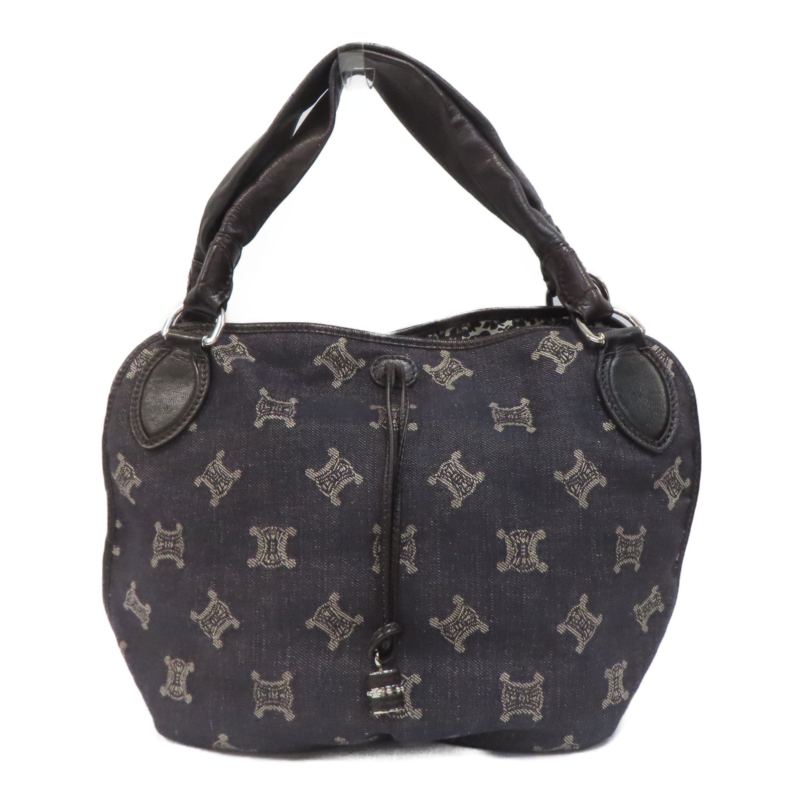 CELINE 帆布Shoulder Bag銀扣肩背袋藍色