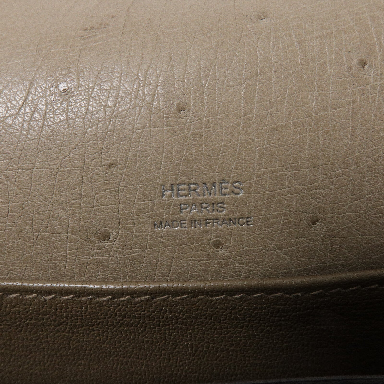 HERMES 鴕鳥皮革Roulis Mini肩背袋Gris Asphalt