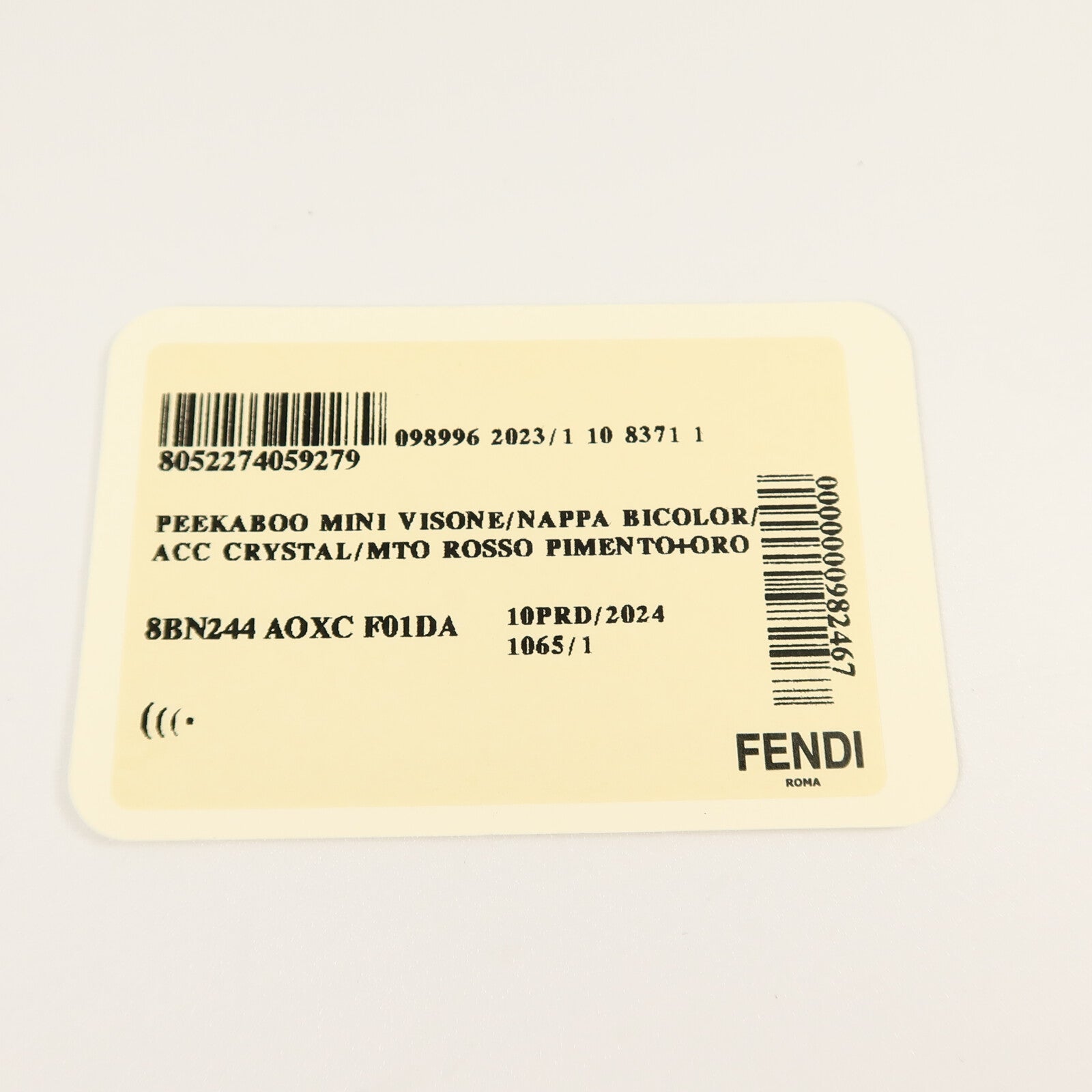 FENDI Mink/牛皮皮革Mini Peekaboo手挽肩背兩用袋
