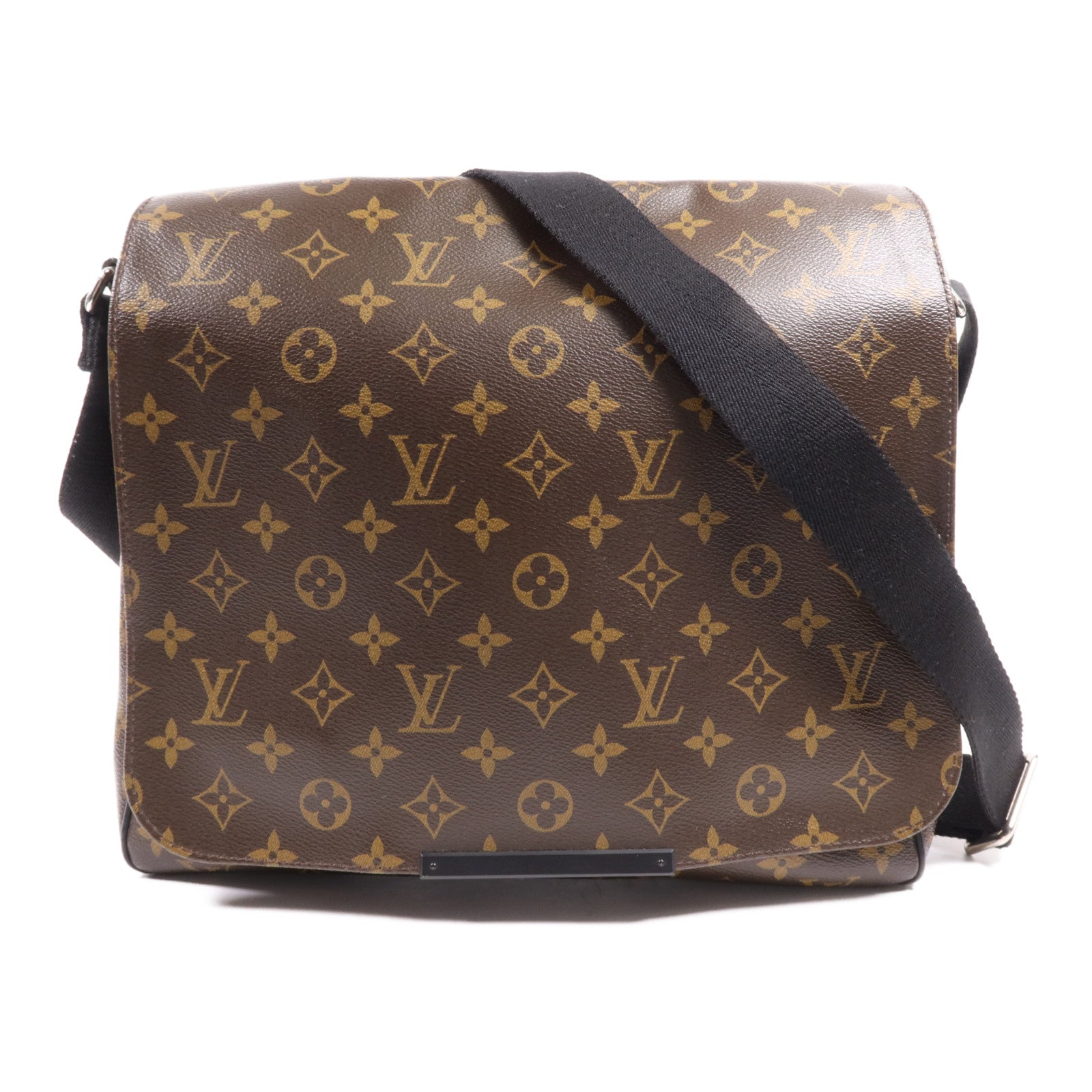LOUIS VUITTON Monogram Macassar Distrist MM銀扣肩背袋