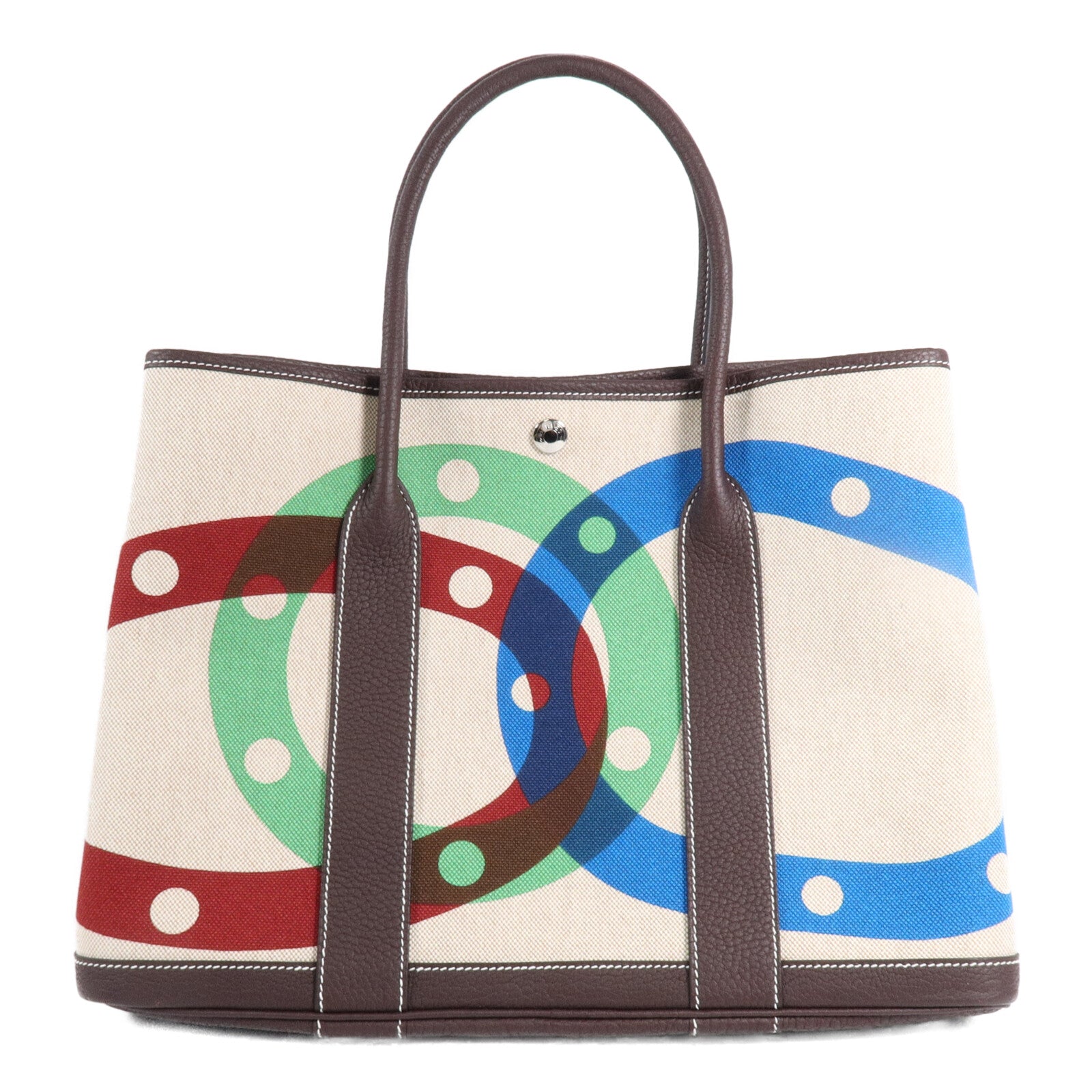 HERMES 帆布Garden Party PM手挽袋Ecru